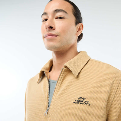 Waffle Knit Sweatshirt BEIGE