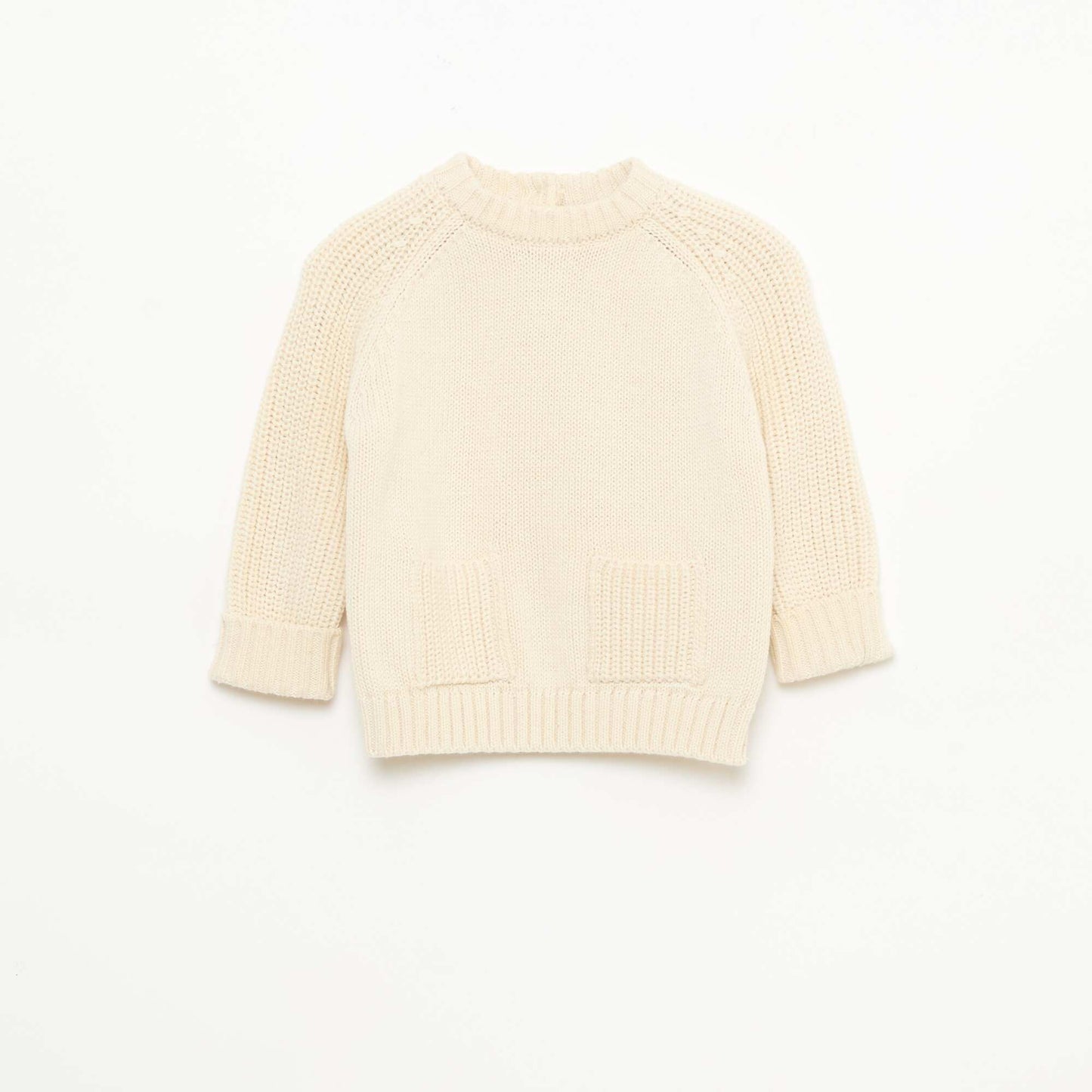 Plain Knit Sweater BEIGE