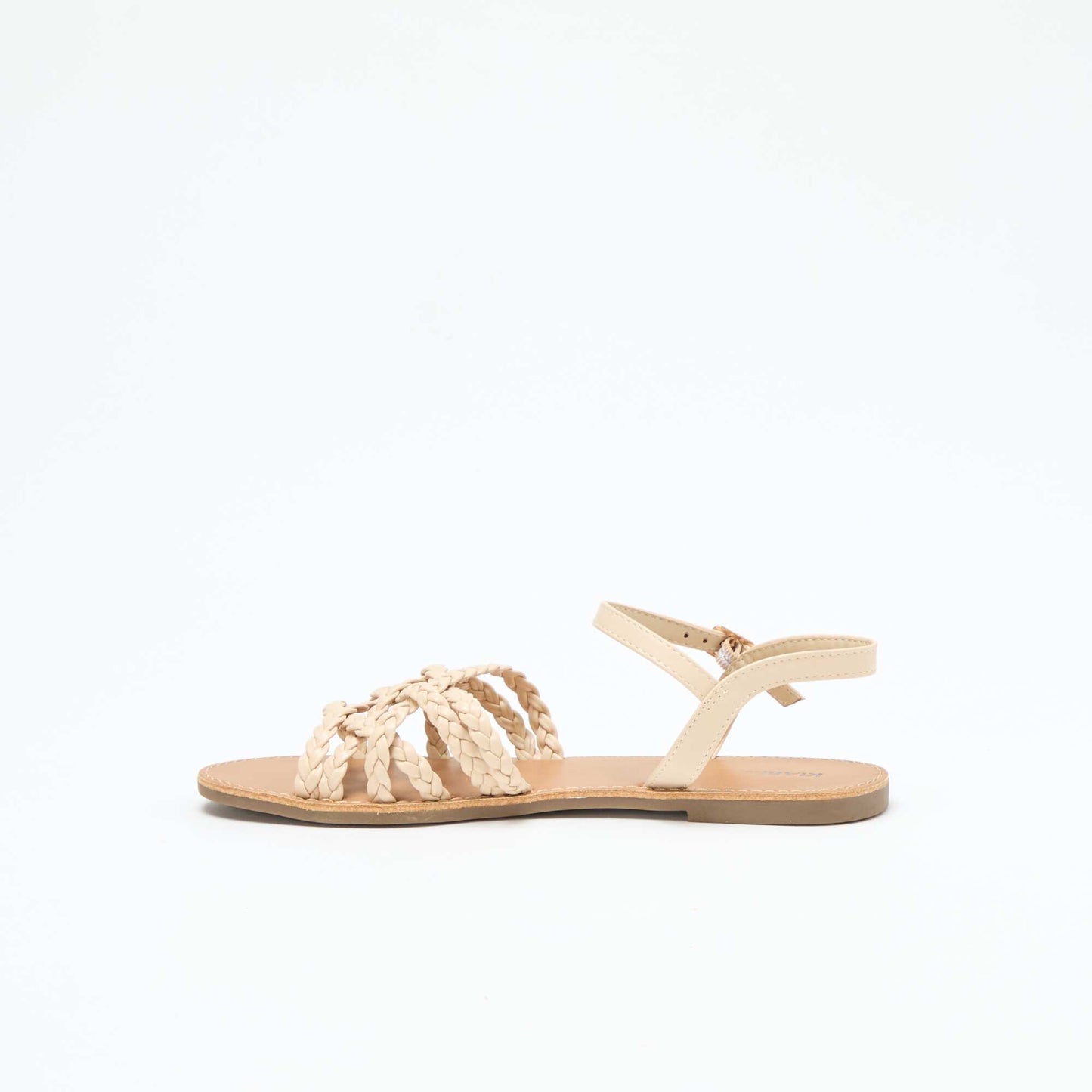 Multi-Strap Braided Sandals BEIGE