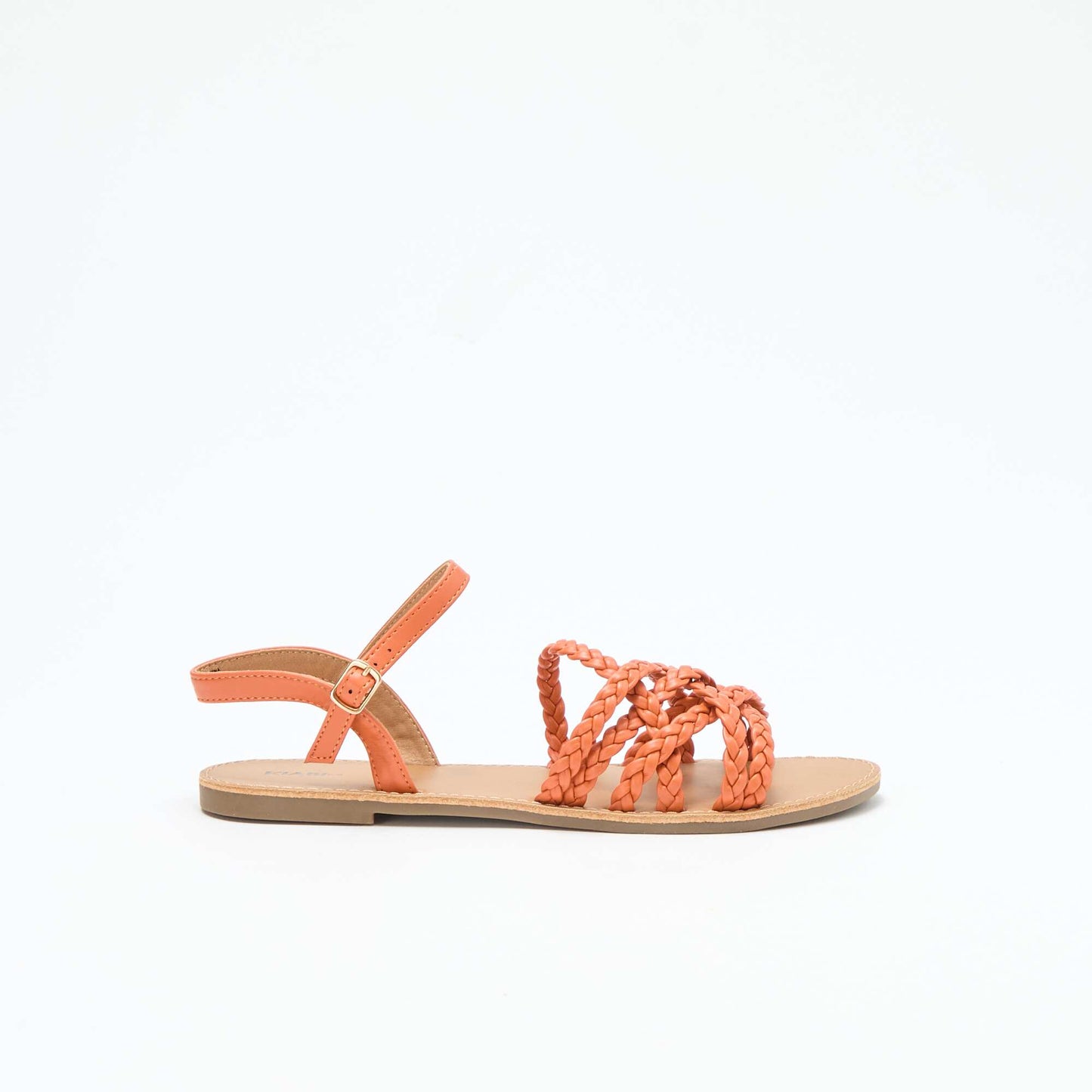 Multi-Strap Braided Sandals ORANGE