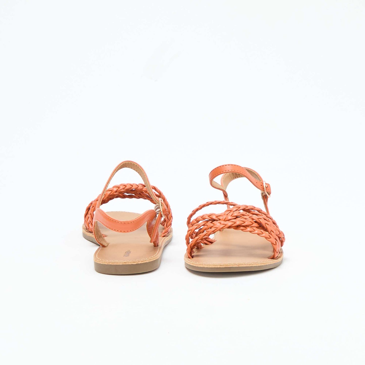 Multi-Strap Braided Sandals ORANGE