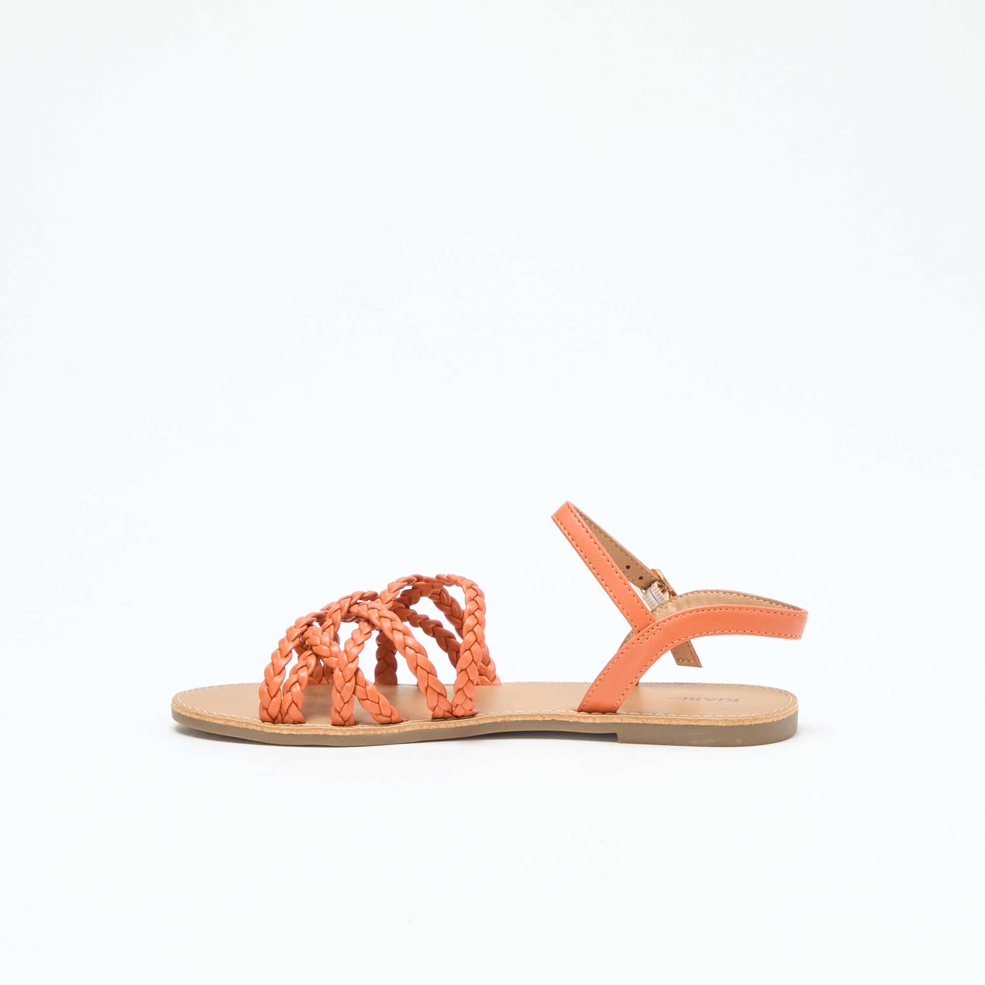 Multi-Strap Braided Sandals ORANGE