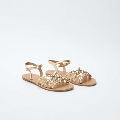 Multi-Strap Braided Sandals YELLOW