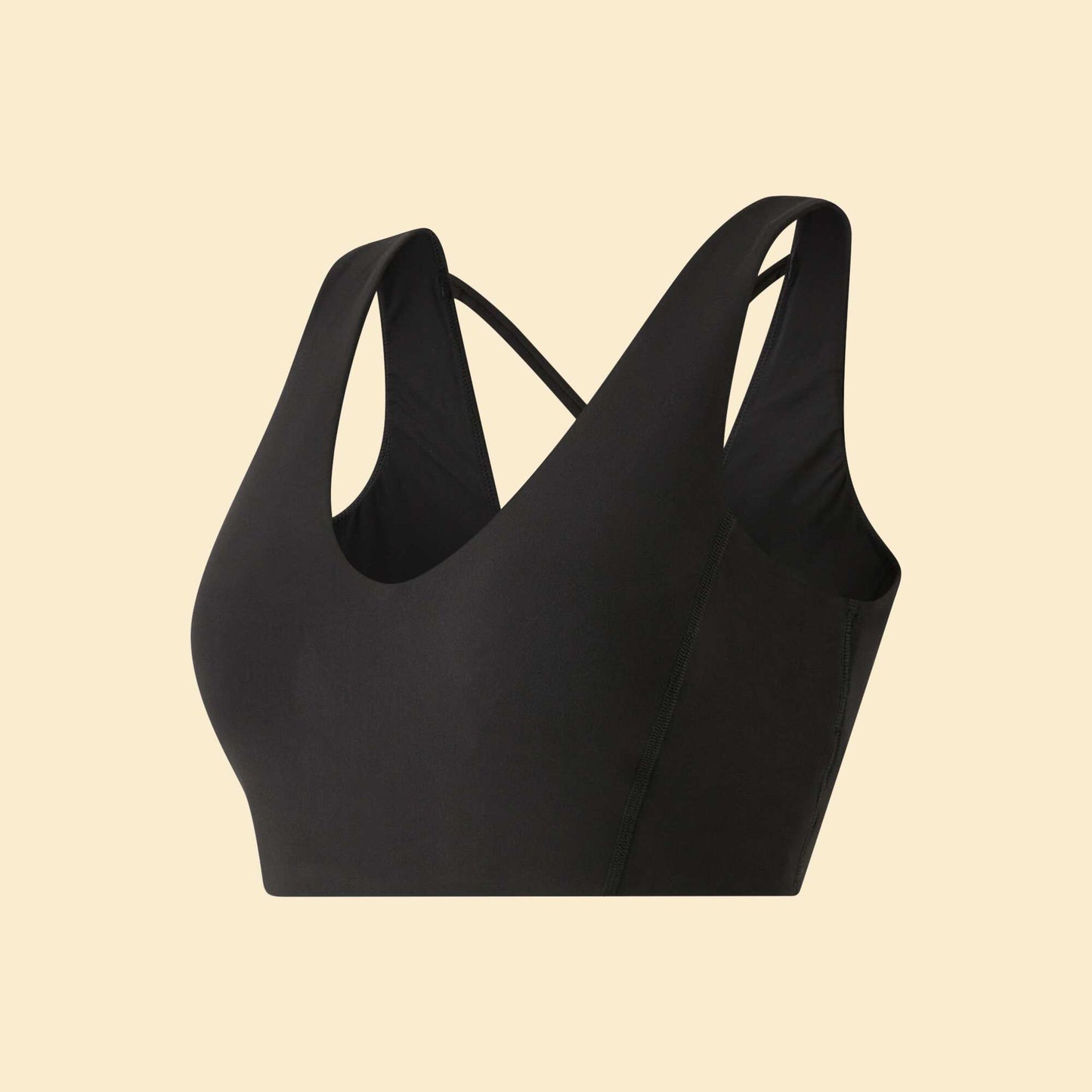Medium Support Criss-Cross Back Sports Bra BLACK