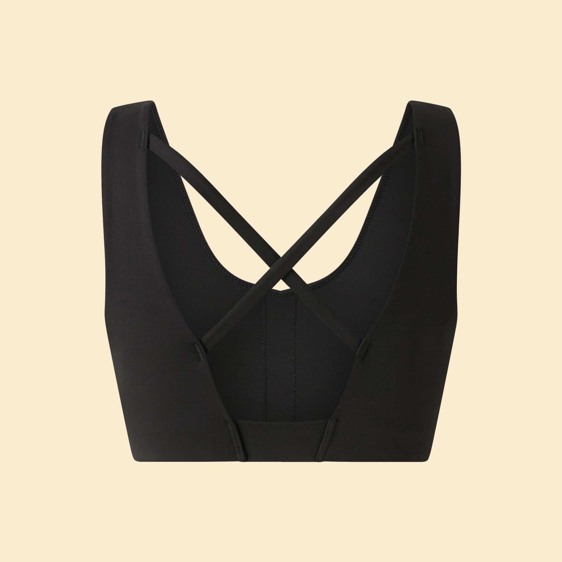 Medium Support Criss-Cross Back Sports Bra BLACK