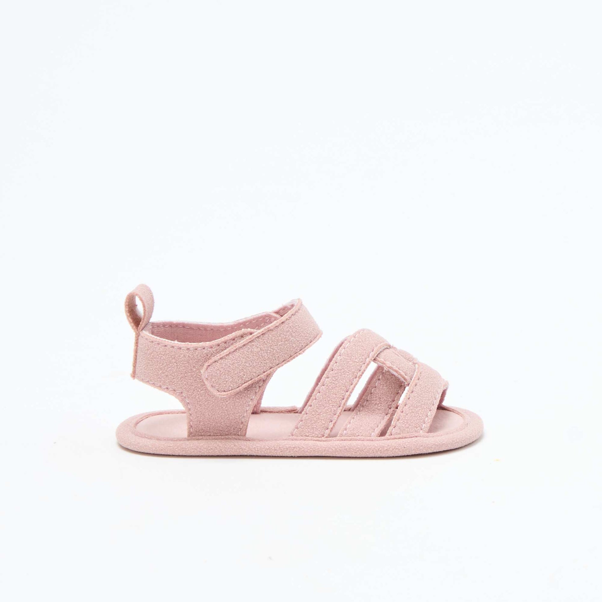 Fabric Sandals with Criss-Cross Straps PINK