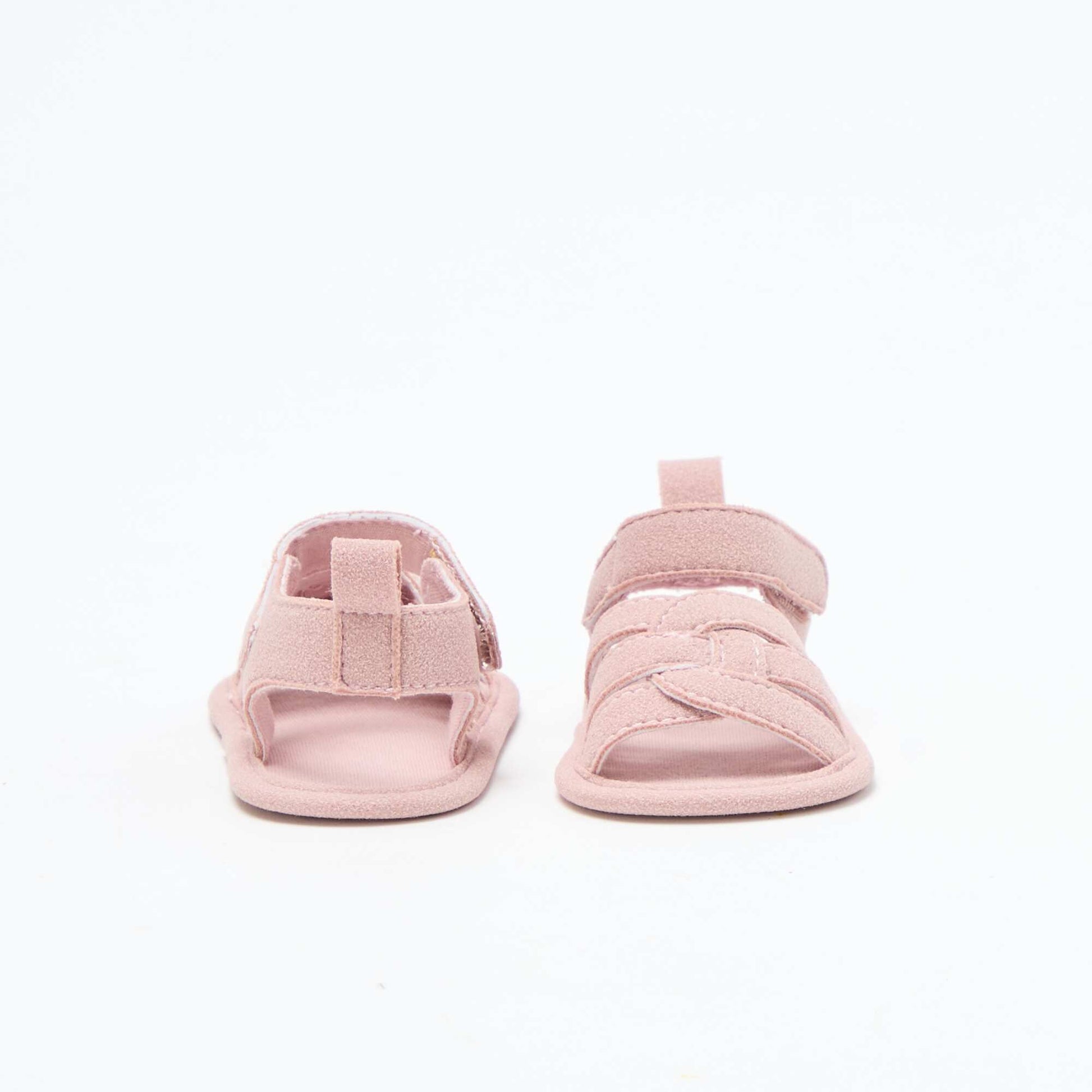 Fabric Sandals with Criss-Cross Straps PINK