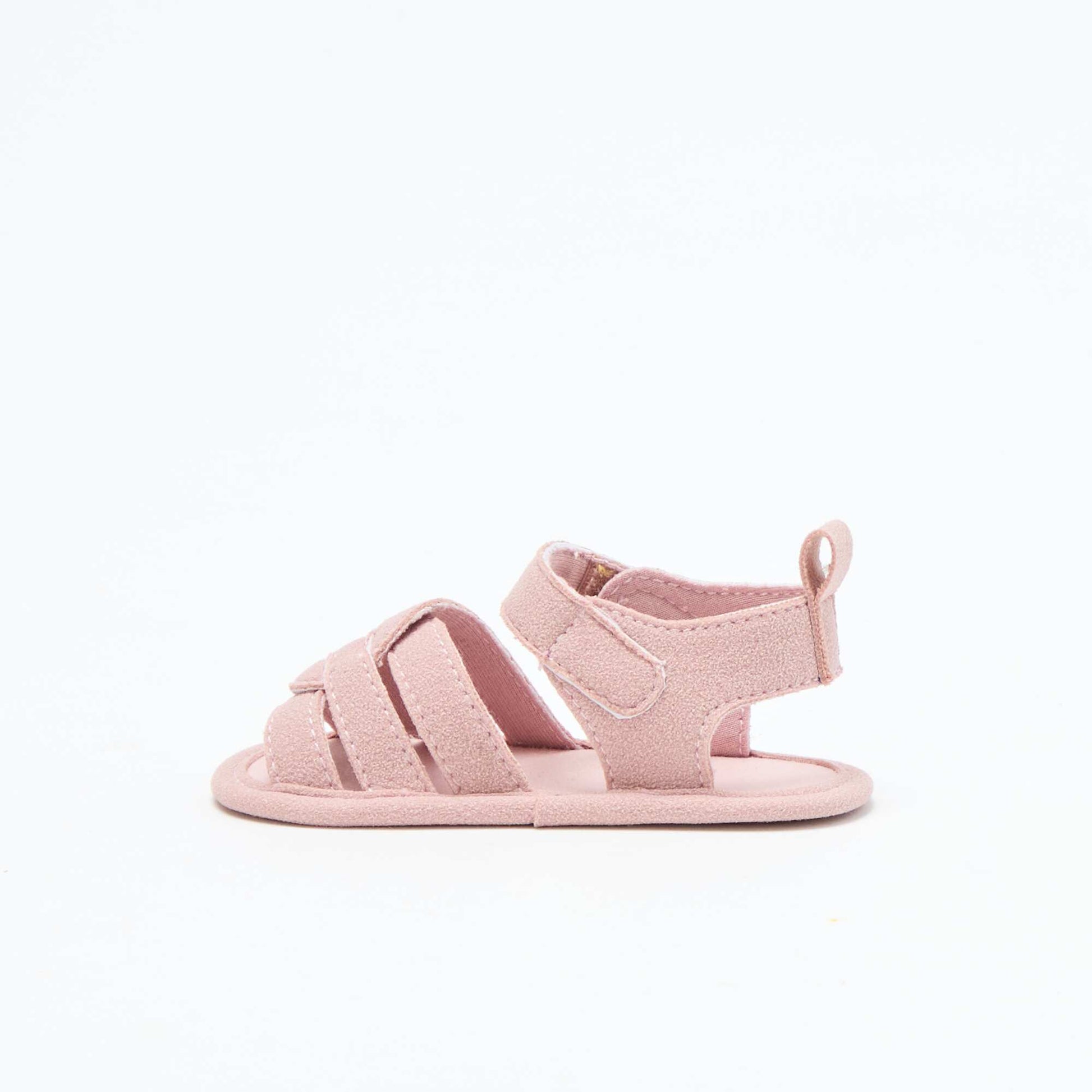 Fabric Sandals with Criss-Cross Straps PINK
