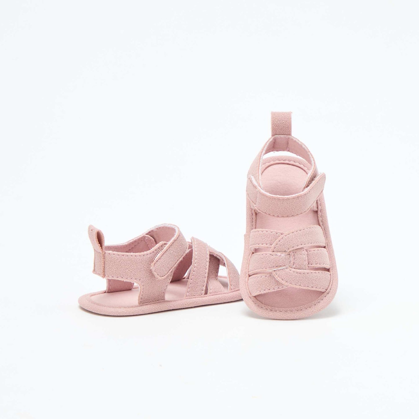 Fabric Sandals with Criss-Cross Straps PINK