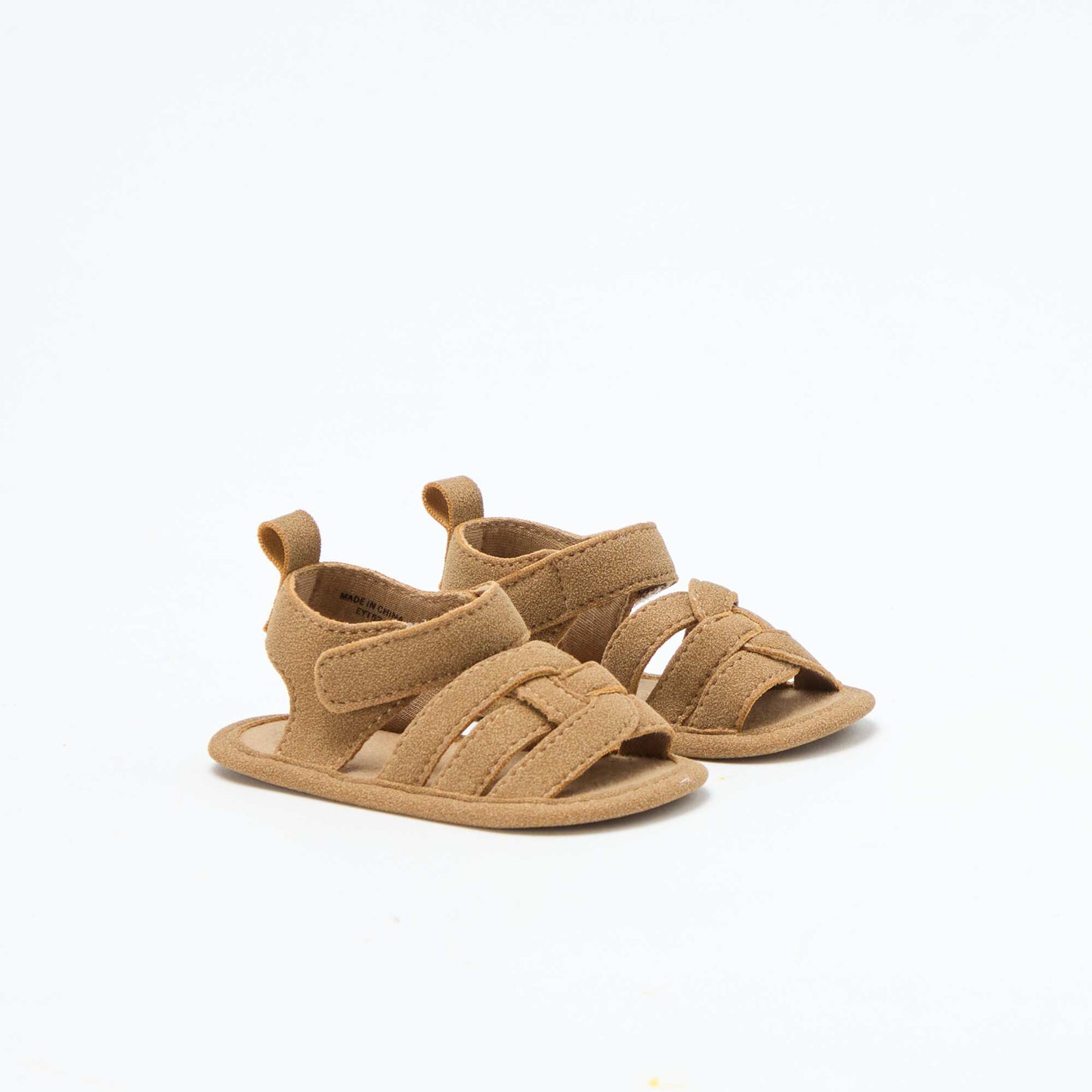 Fabric Sandals with Criss-Cross Straps BROWN