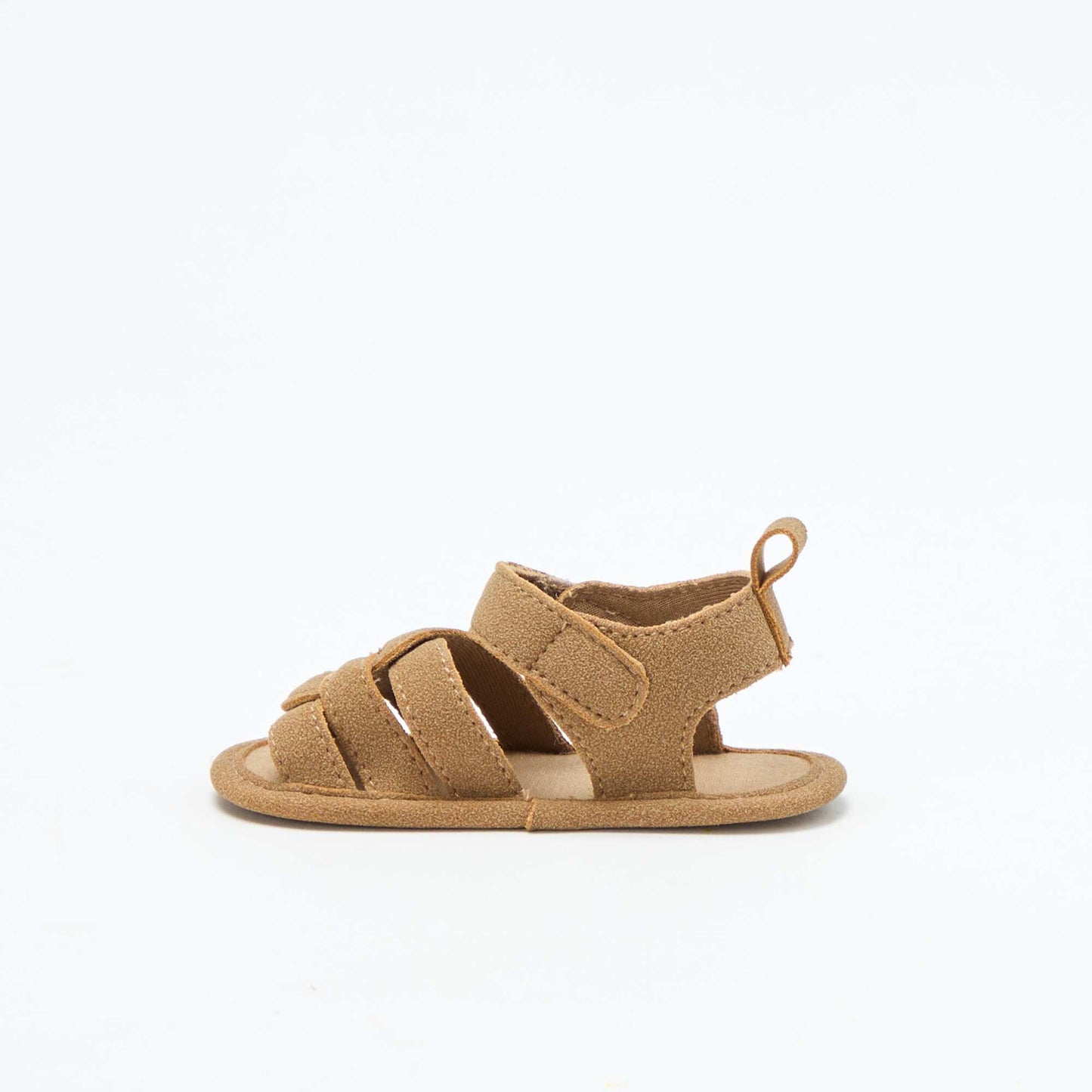 Fabric Sandals with Criss-Cross Straps BROWN