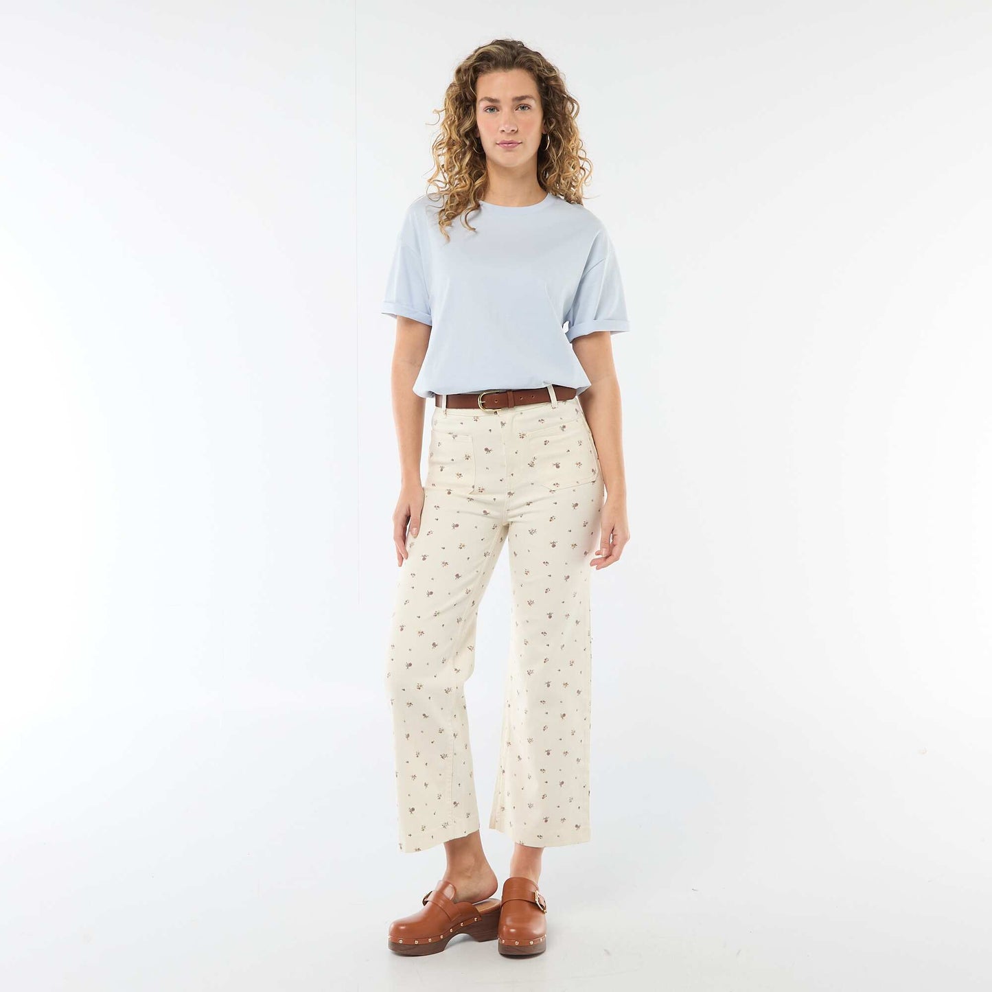 Colored wide-leg trousers WHITE