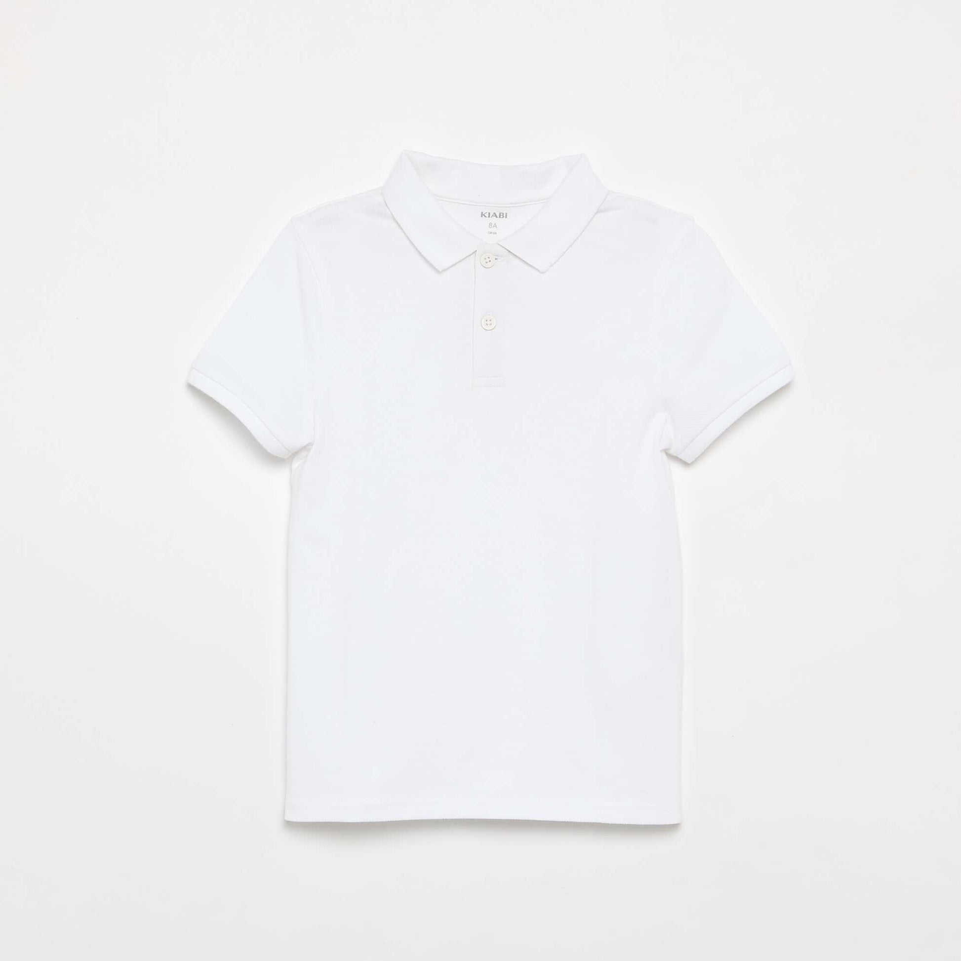 Solid Short-Sleeved Polo WHITE