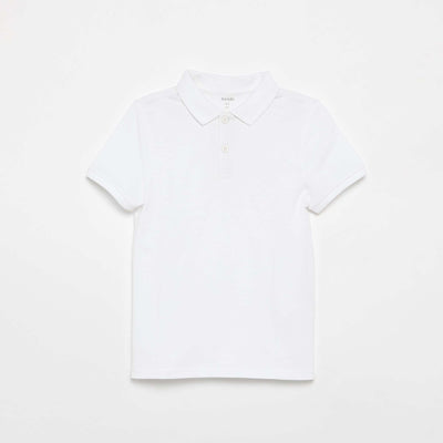 Solid Short-Sleeved Polo WHITE
