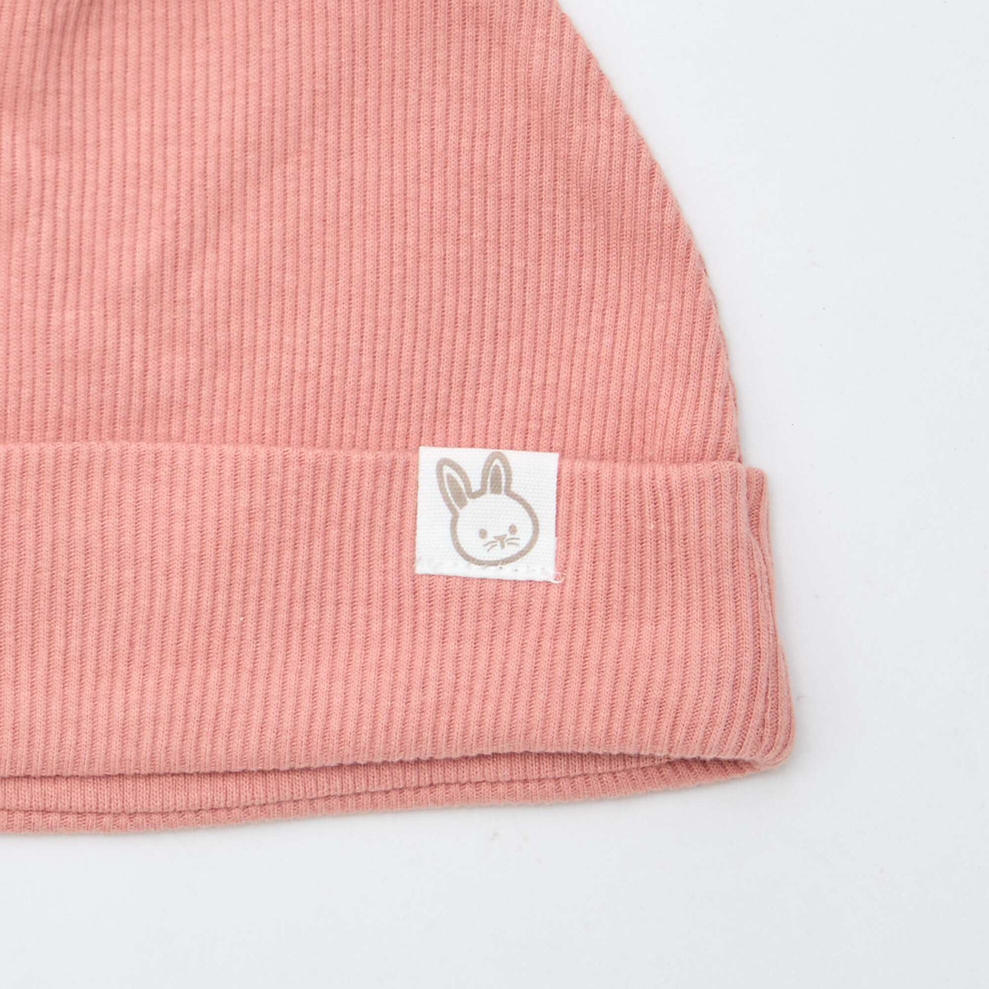 Ribbed Beanie with Novelty Ears PINK