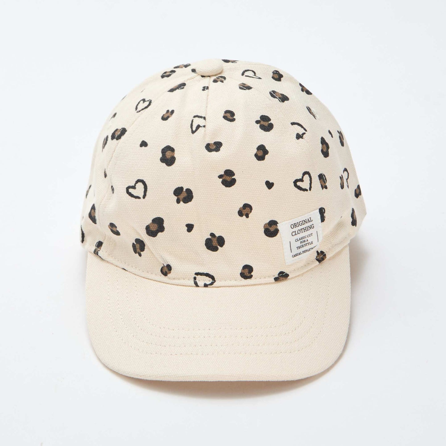 Patterned Baseball Cap with Adjustable Hook-and-Loop Fastener BROWN