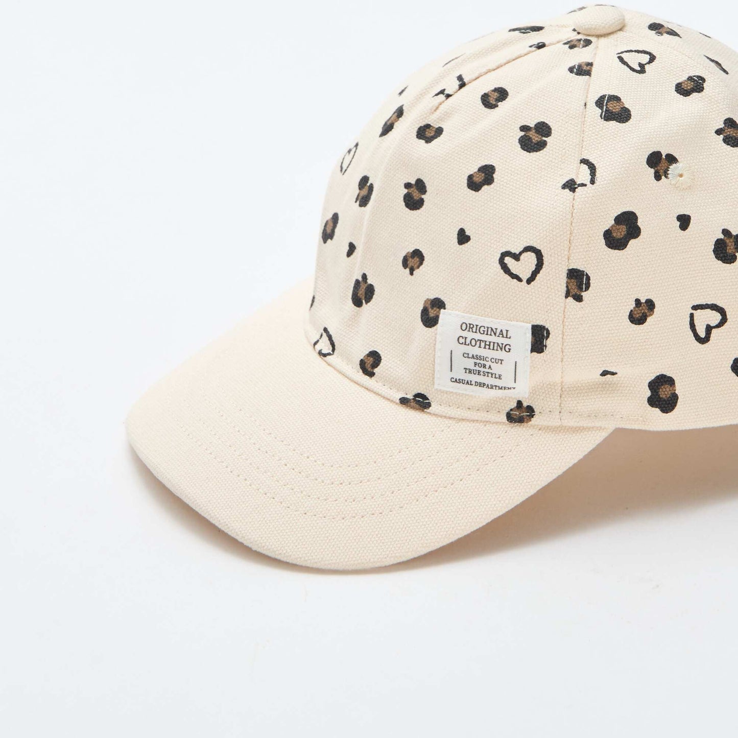 Patterned Baseball Cap with Adjustable Hook-and-Loop Fastener BROWN