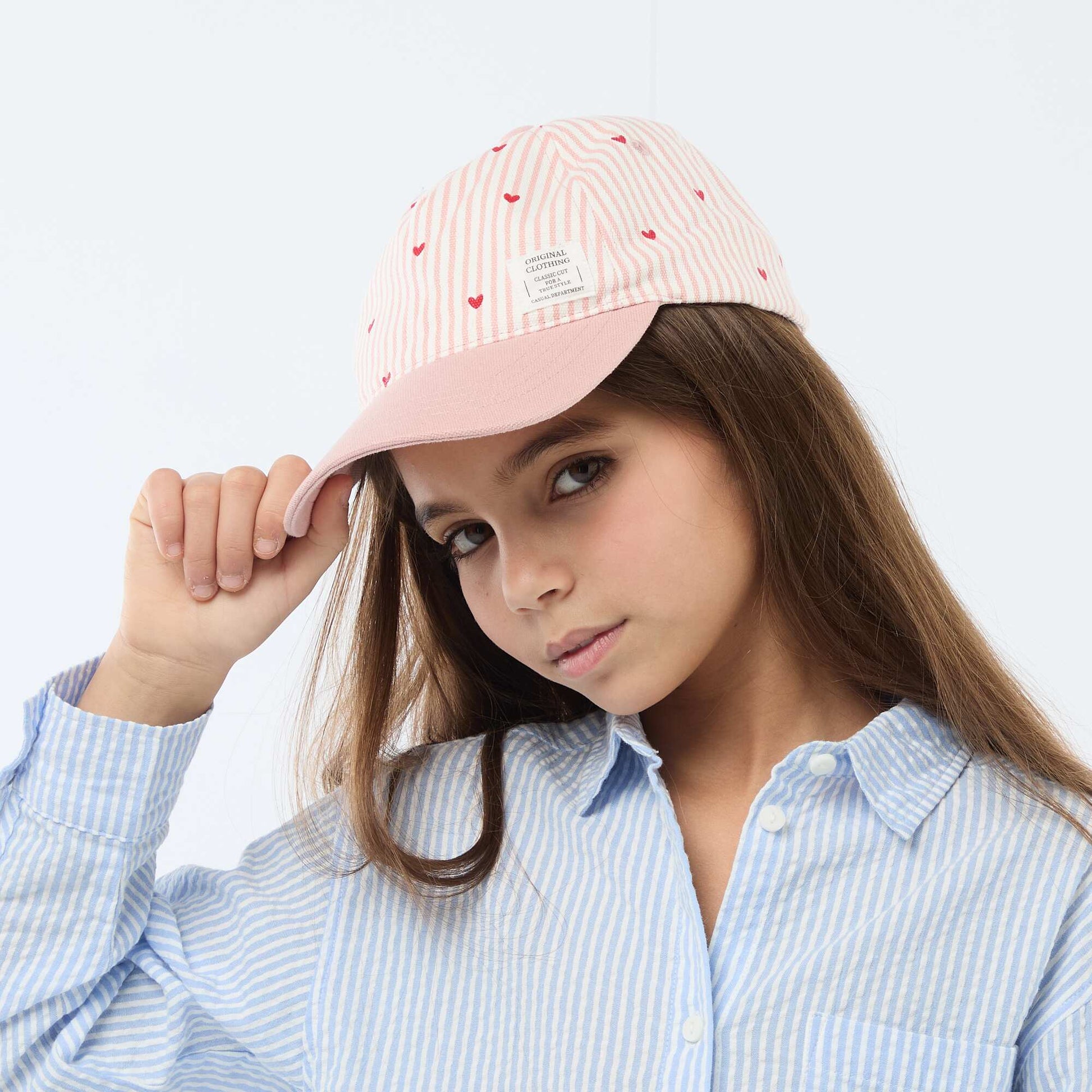 Patterned Baseball Cap with Adjustable Hook-and-Loop Fastening PINK