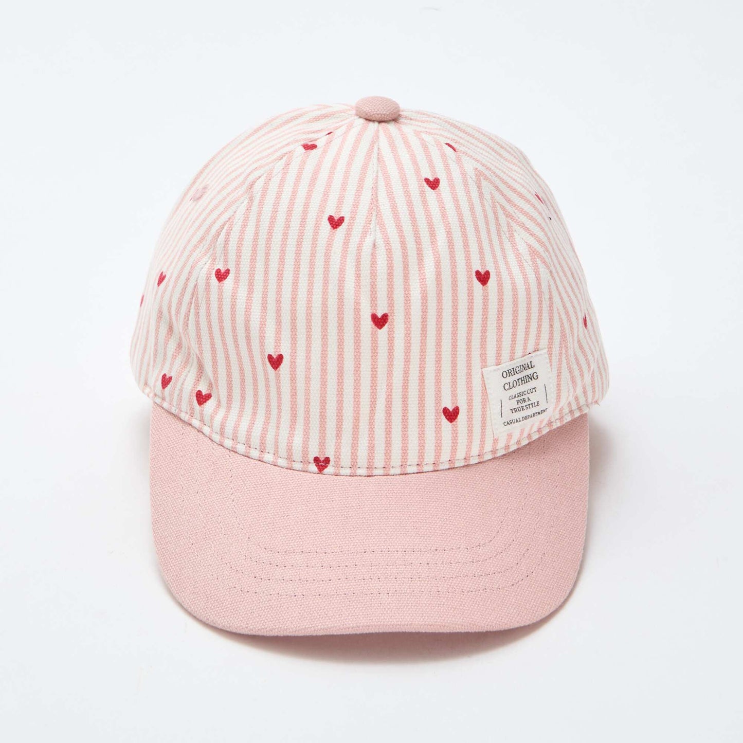 Patterned Baseball Cap with Adjustable Hook-and-Loop Fastening PINK