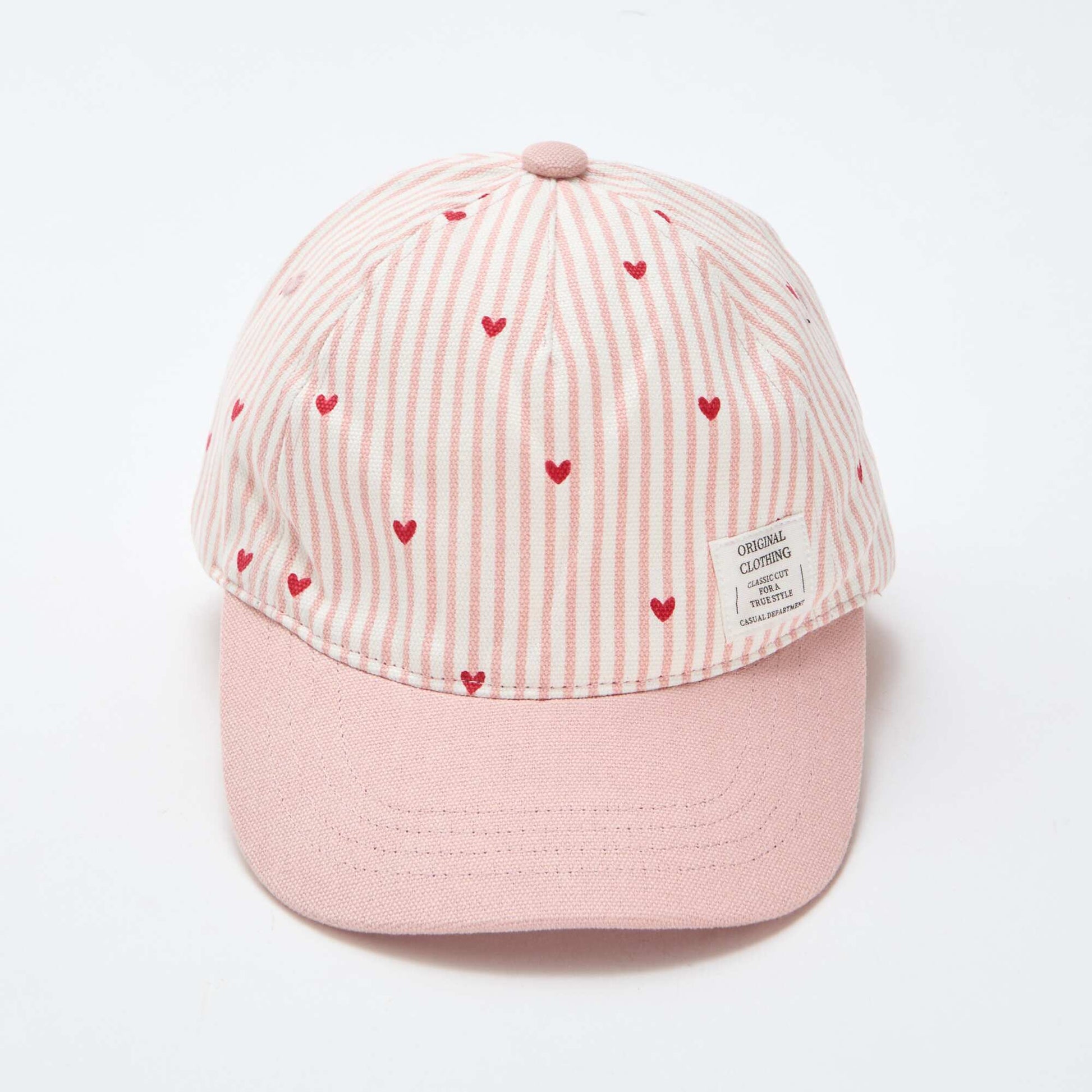 Patterned Baseball Cap with Adjustable Hook-and-Loop Fastening PINK