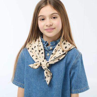 Printed Square Scarf BROWN
