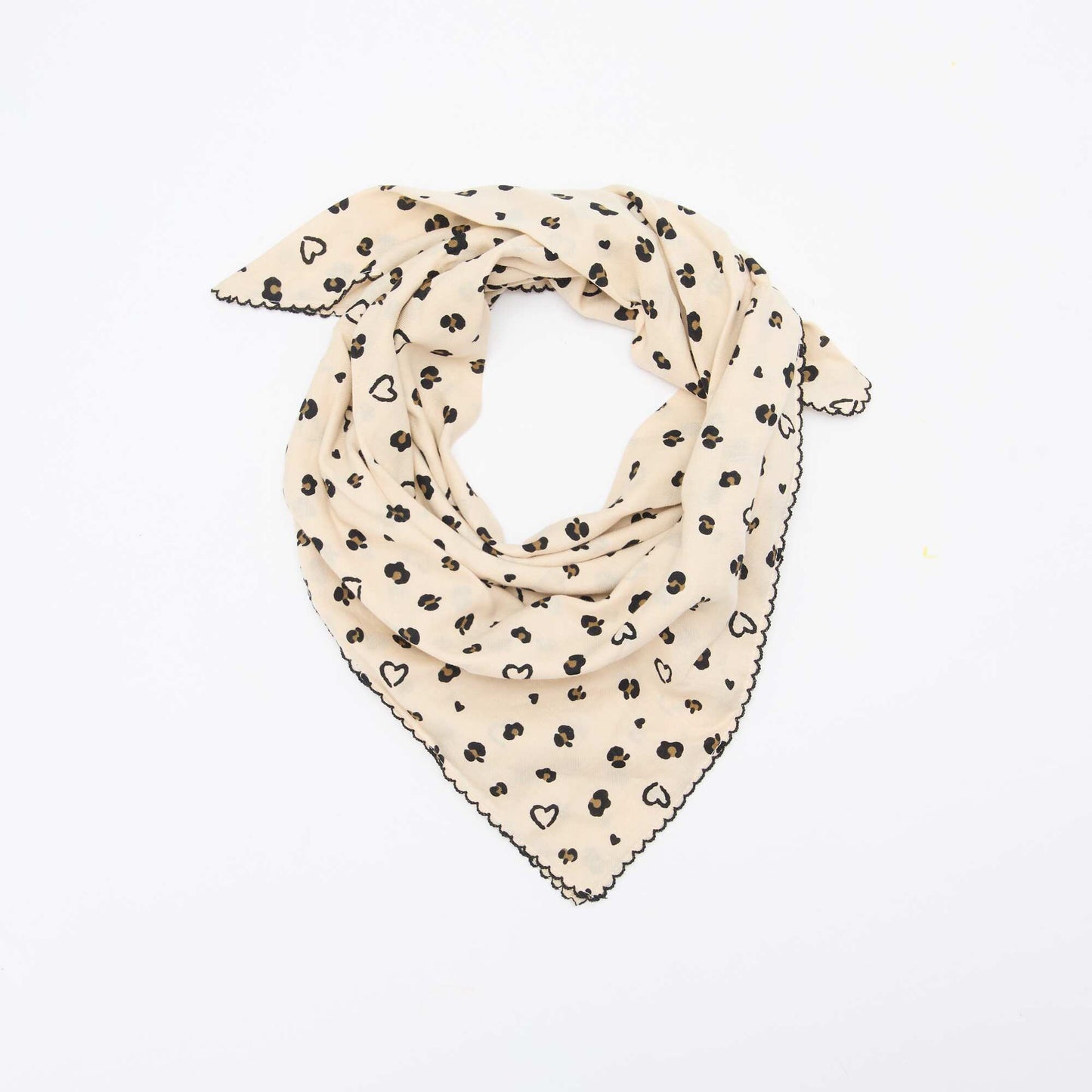 Printed Square Scarf BROWN