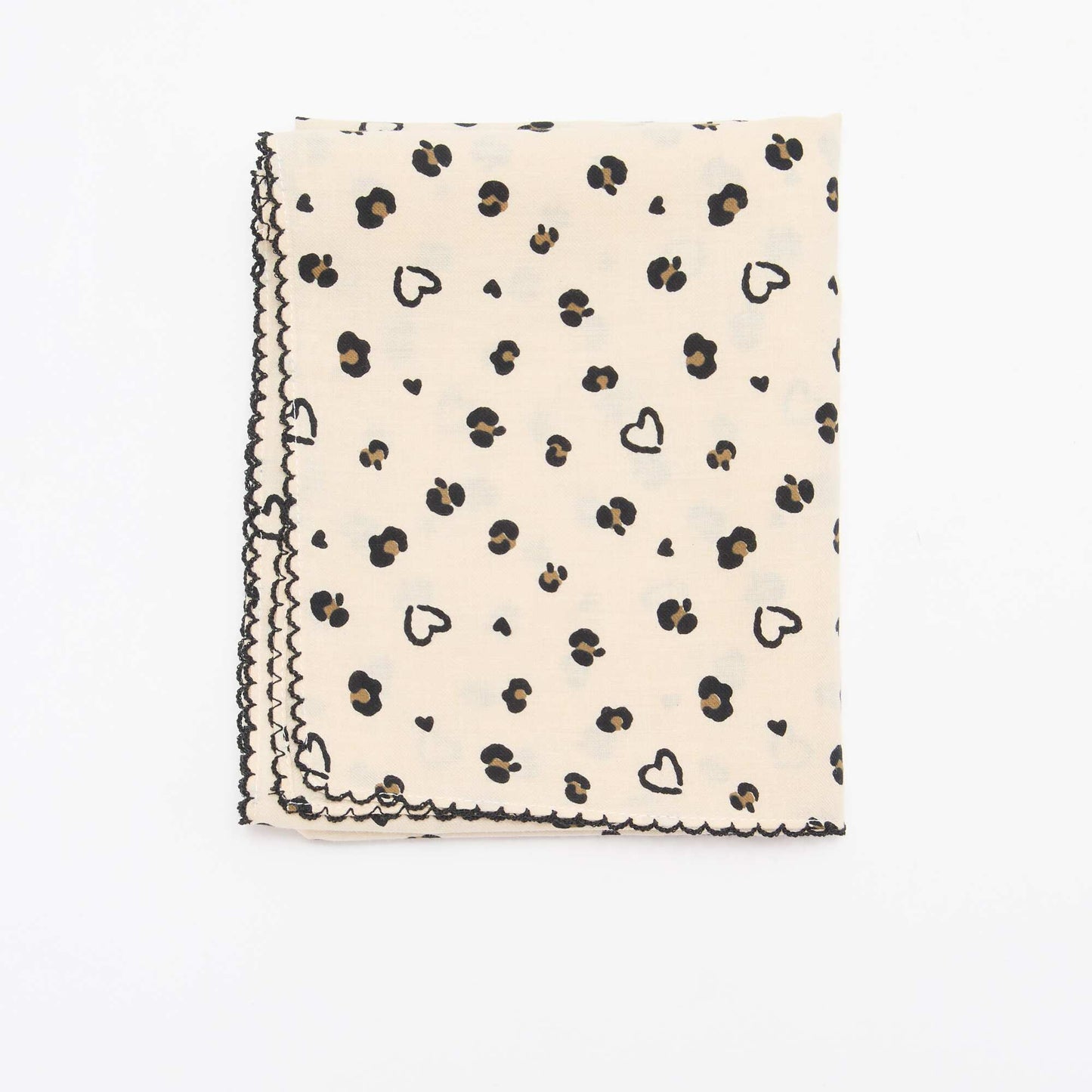 Printed Square Scarf BROWN