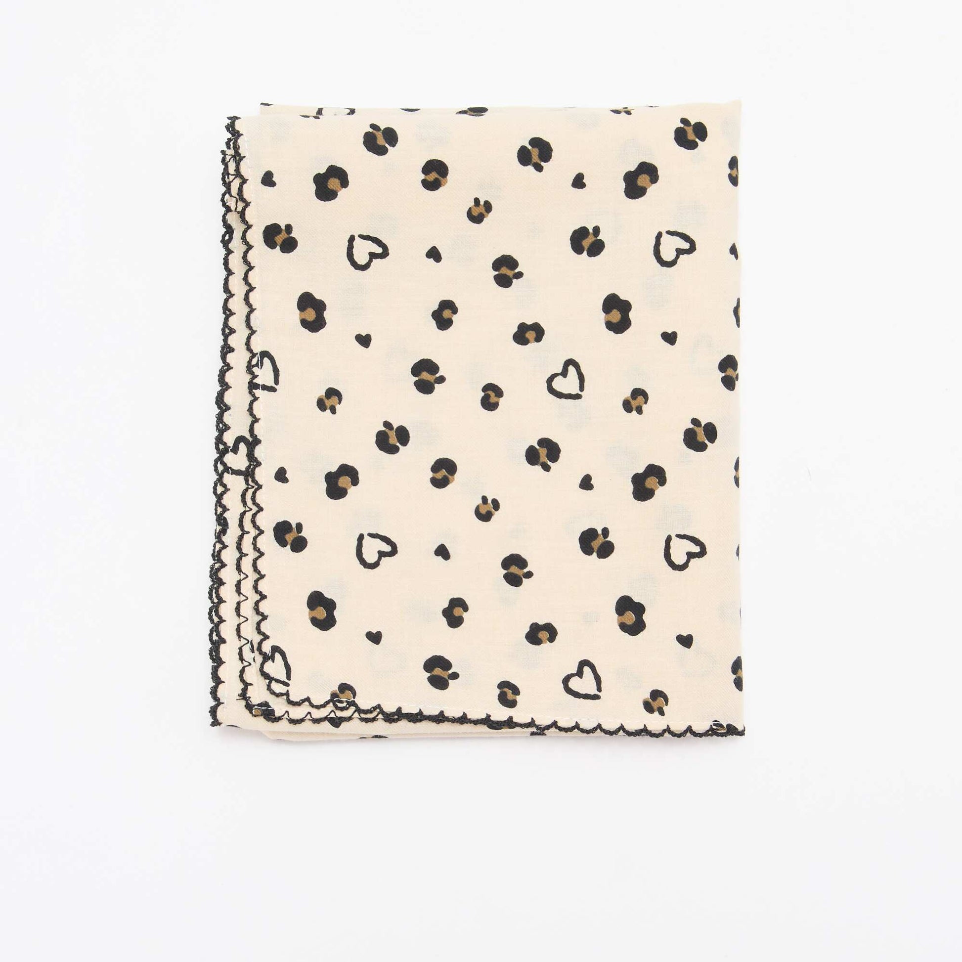 Printed Square Scarf BROWN