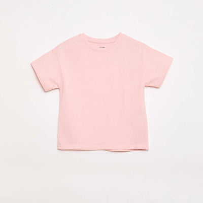 Short-sleeved jersey knit T-shirt PINK