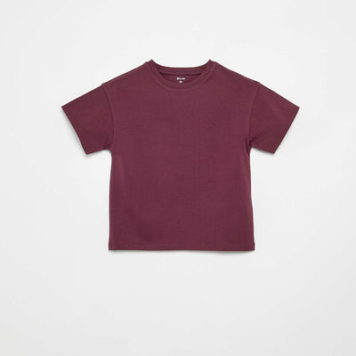 Short-sleeved Tough Cotton T-shirt PURPLE