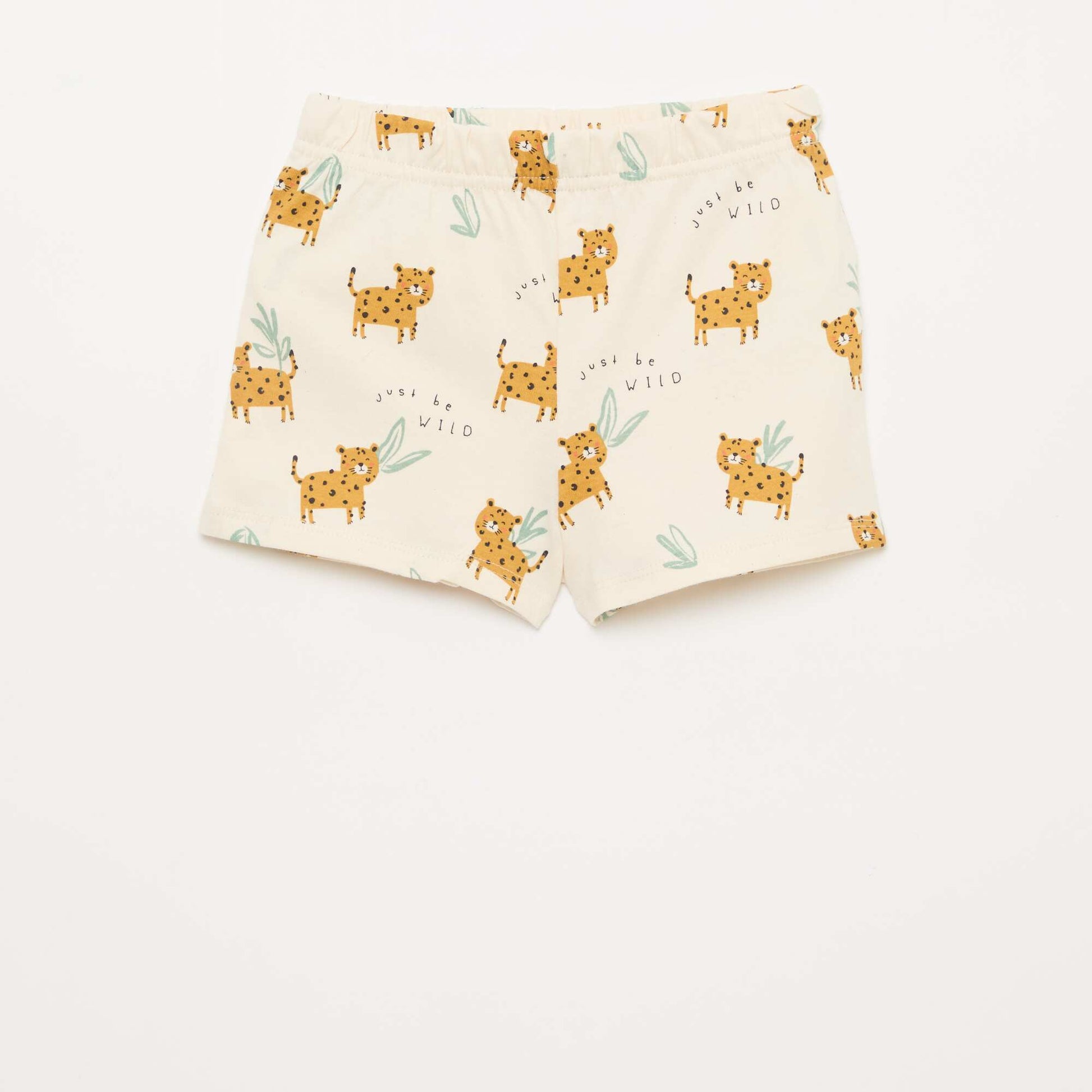 Short Pajama Set T-Shirt + Shorts - 2 Piece BEIGE