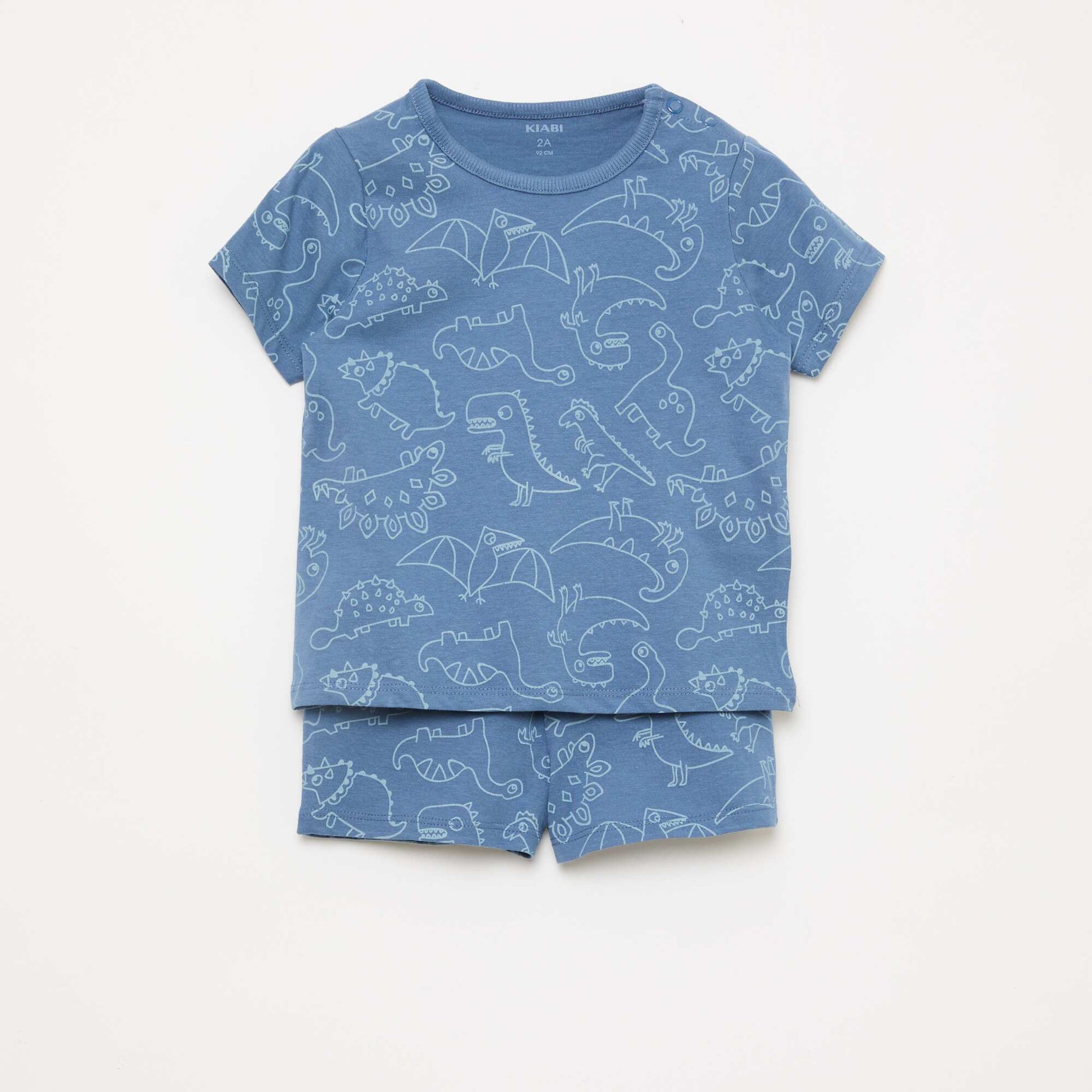Short Pajama Set T-Shirt + Shorts - 2 Piece BLUE