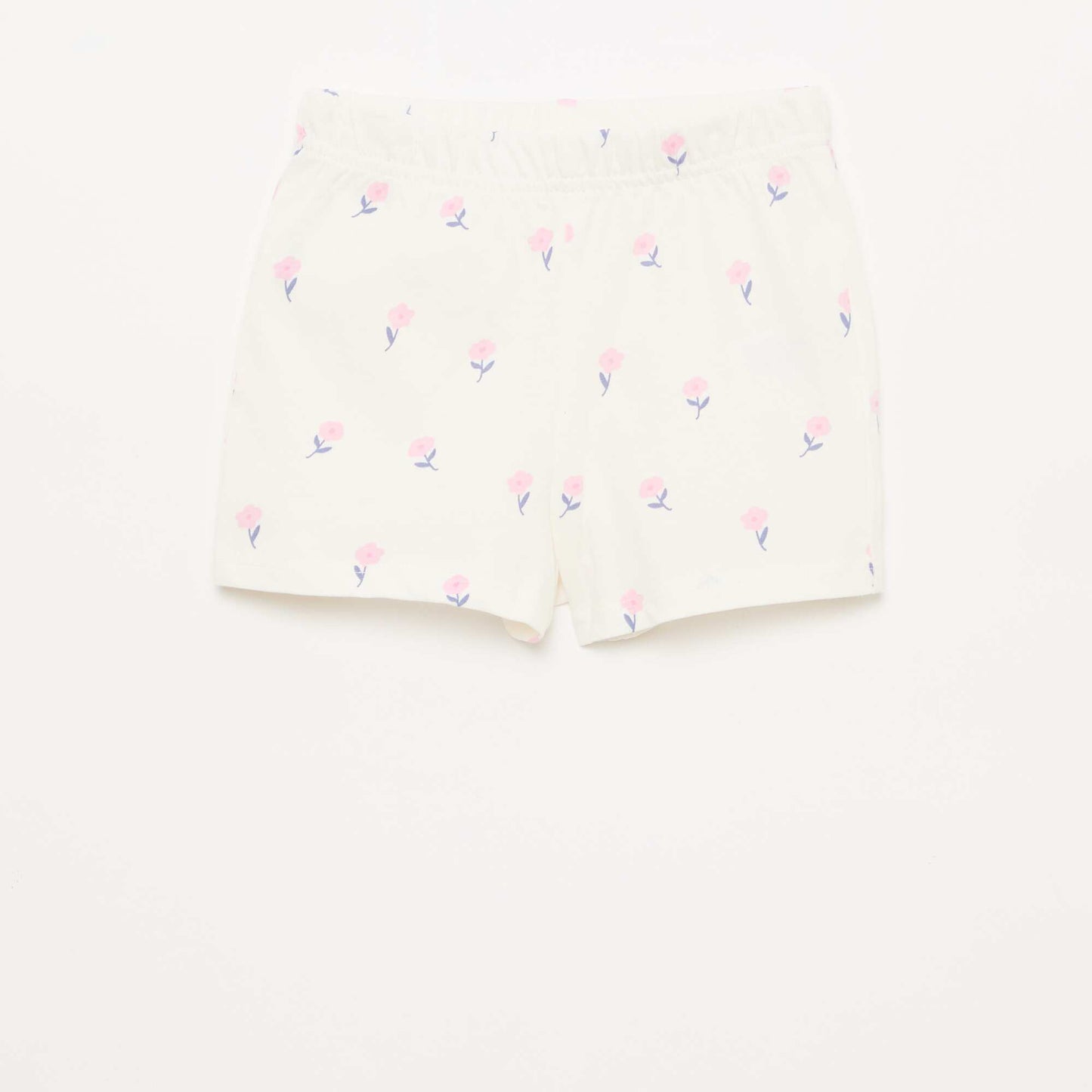 Short Pajama Set T-Shirt + Shorts - 2 Piece WHITE