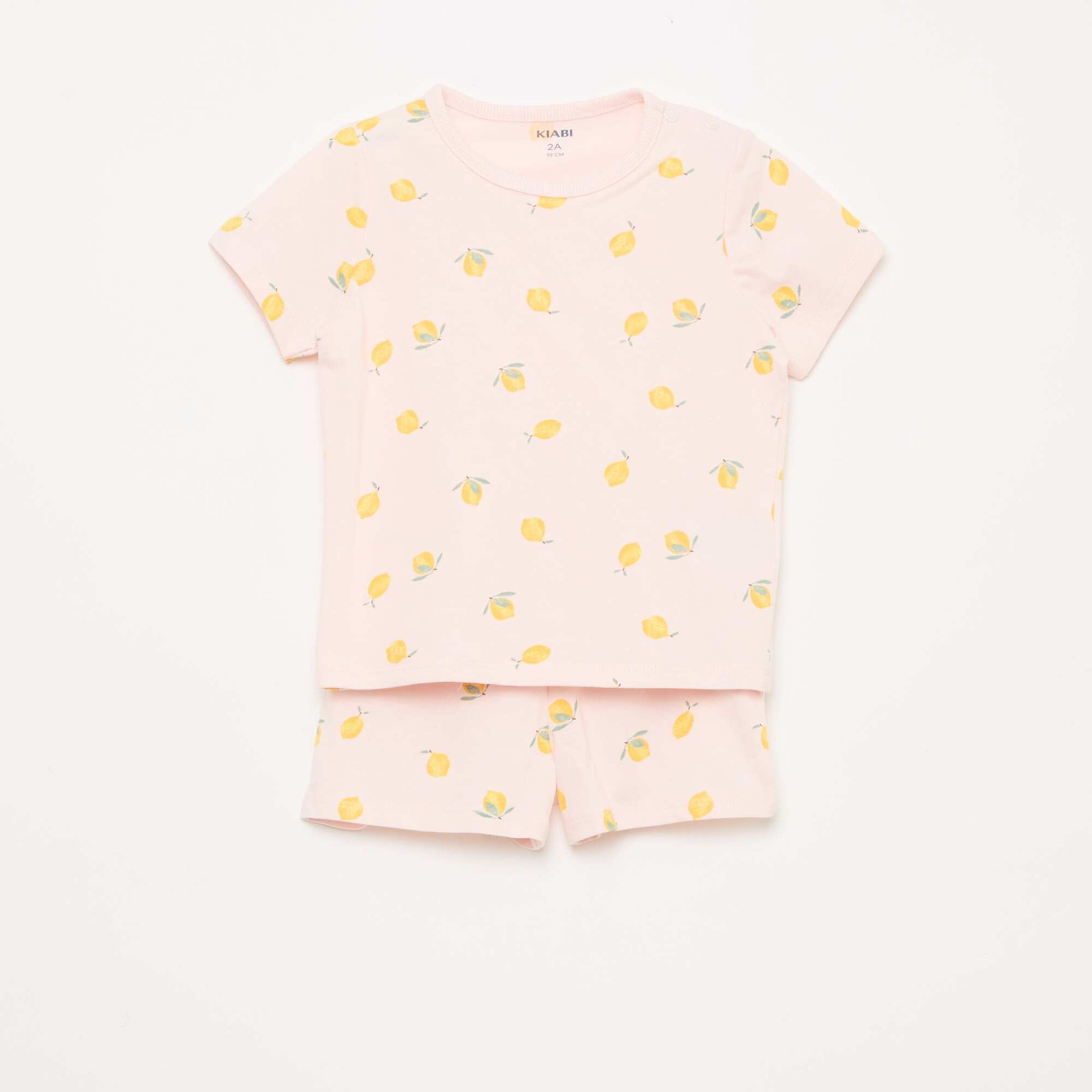 Short Pajama Set T-Shirt + Shorts - 2 Piece PINK