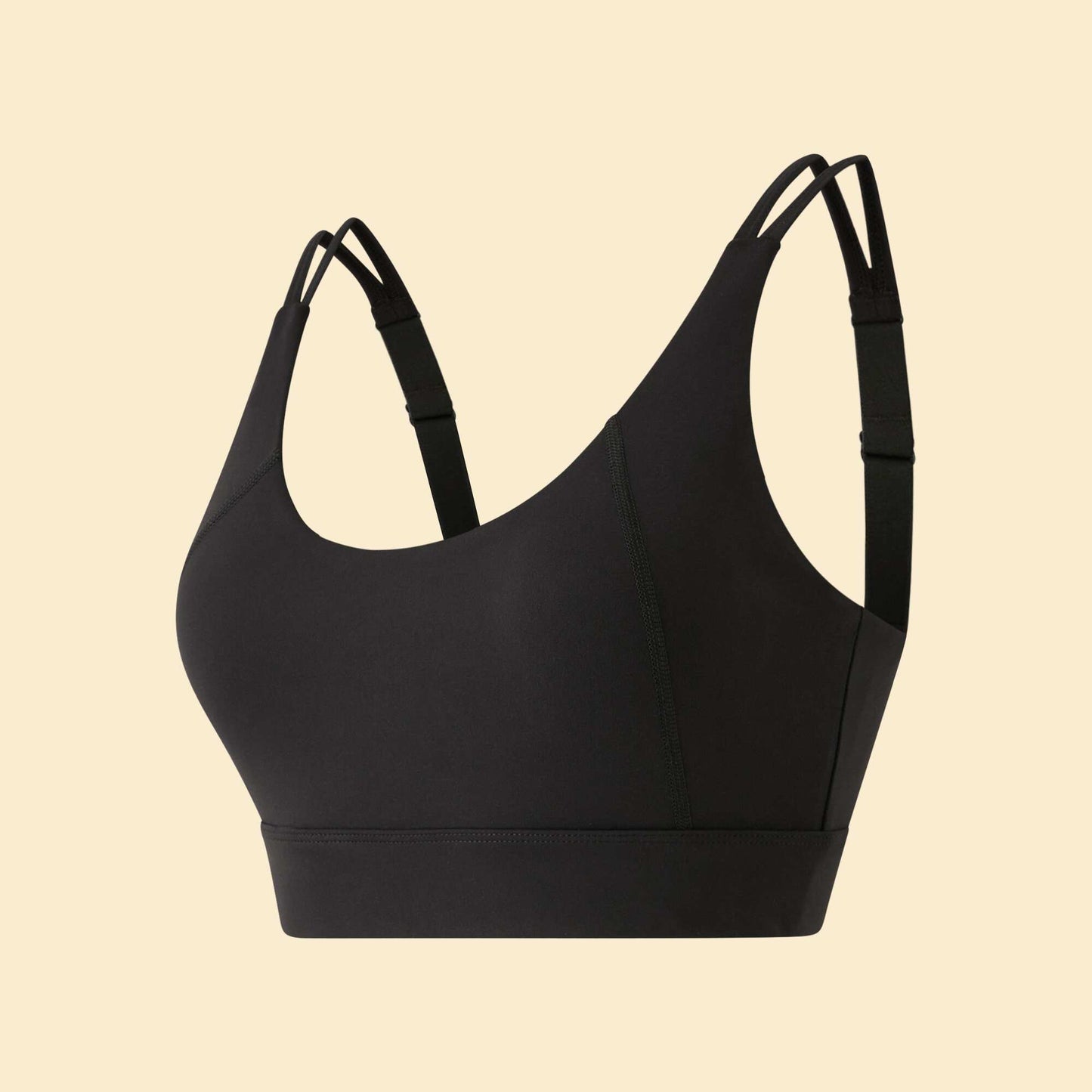 High-Support Twist-Back Sports Bra BLACK