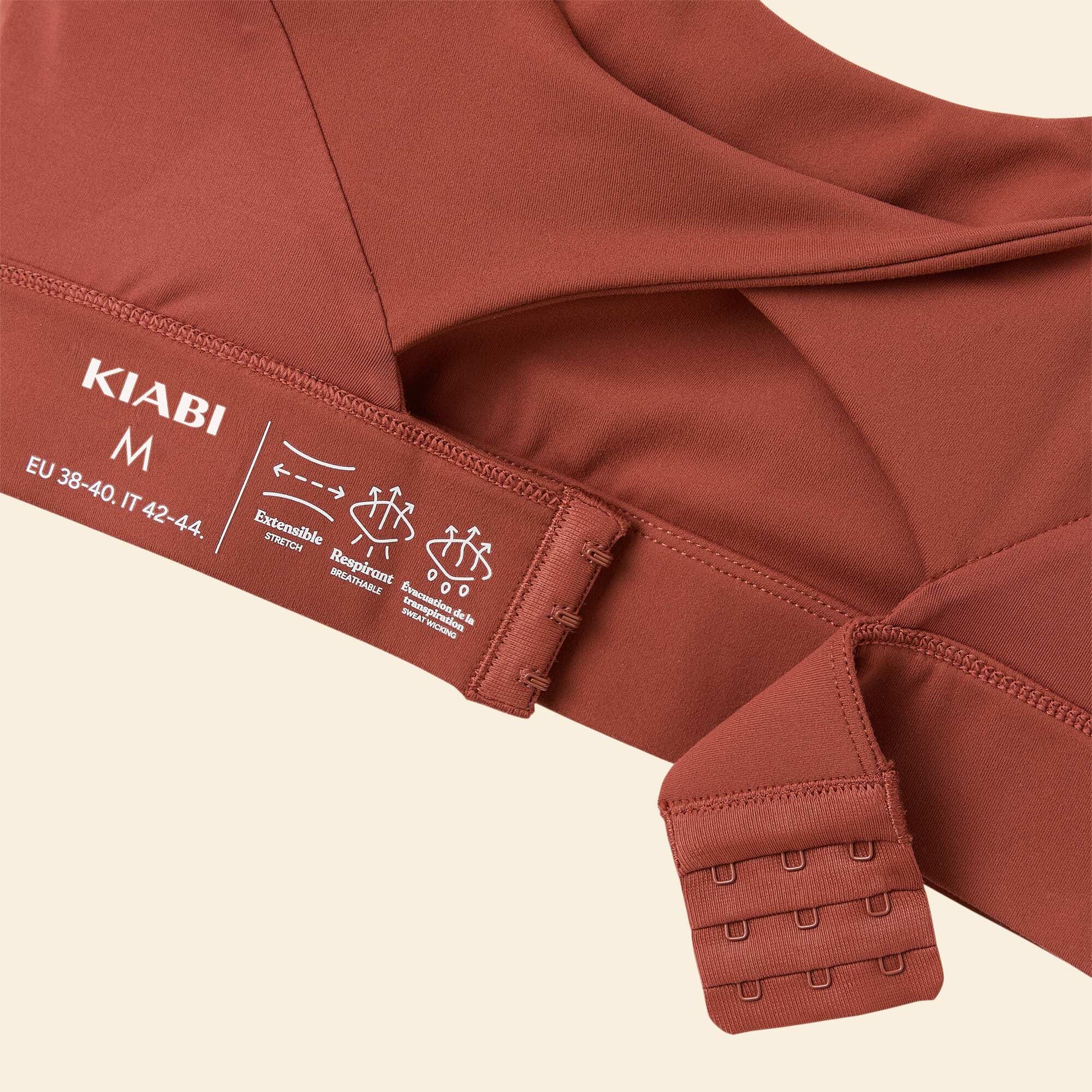 High-Support Twist-Back Sports Bra BROWN
