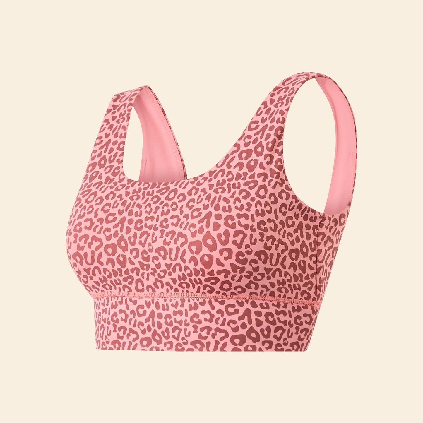 Leopard Print Light Support Sports Bra PINK