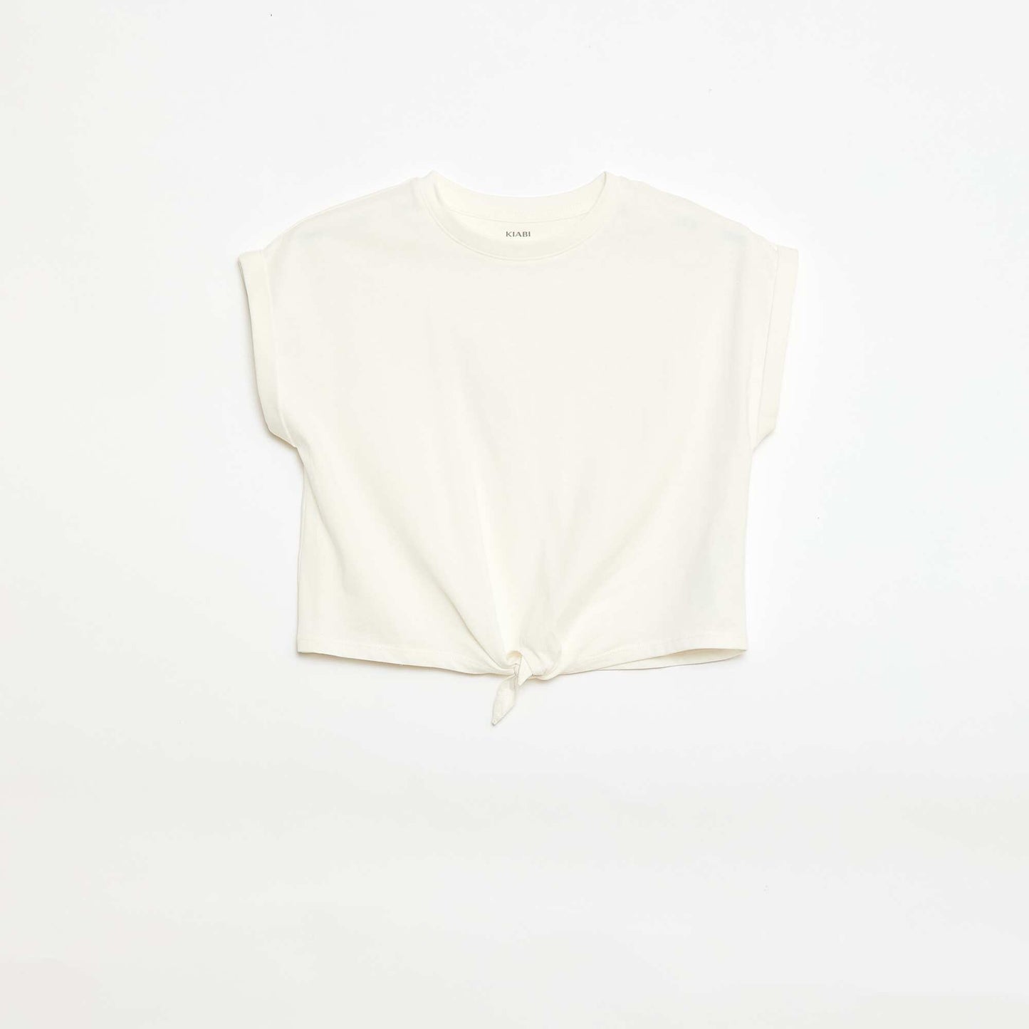T-shirt with waist tie WHITE