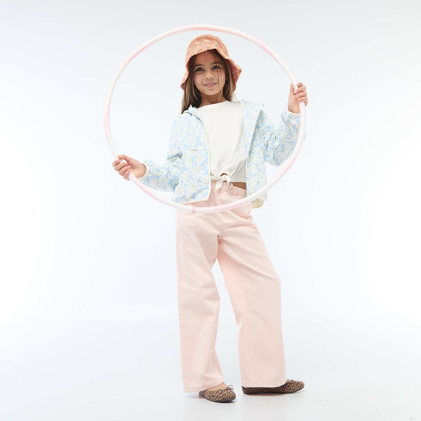 T-shirt with waist tie WHITE