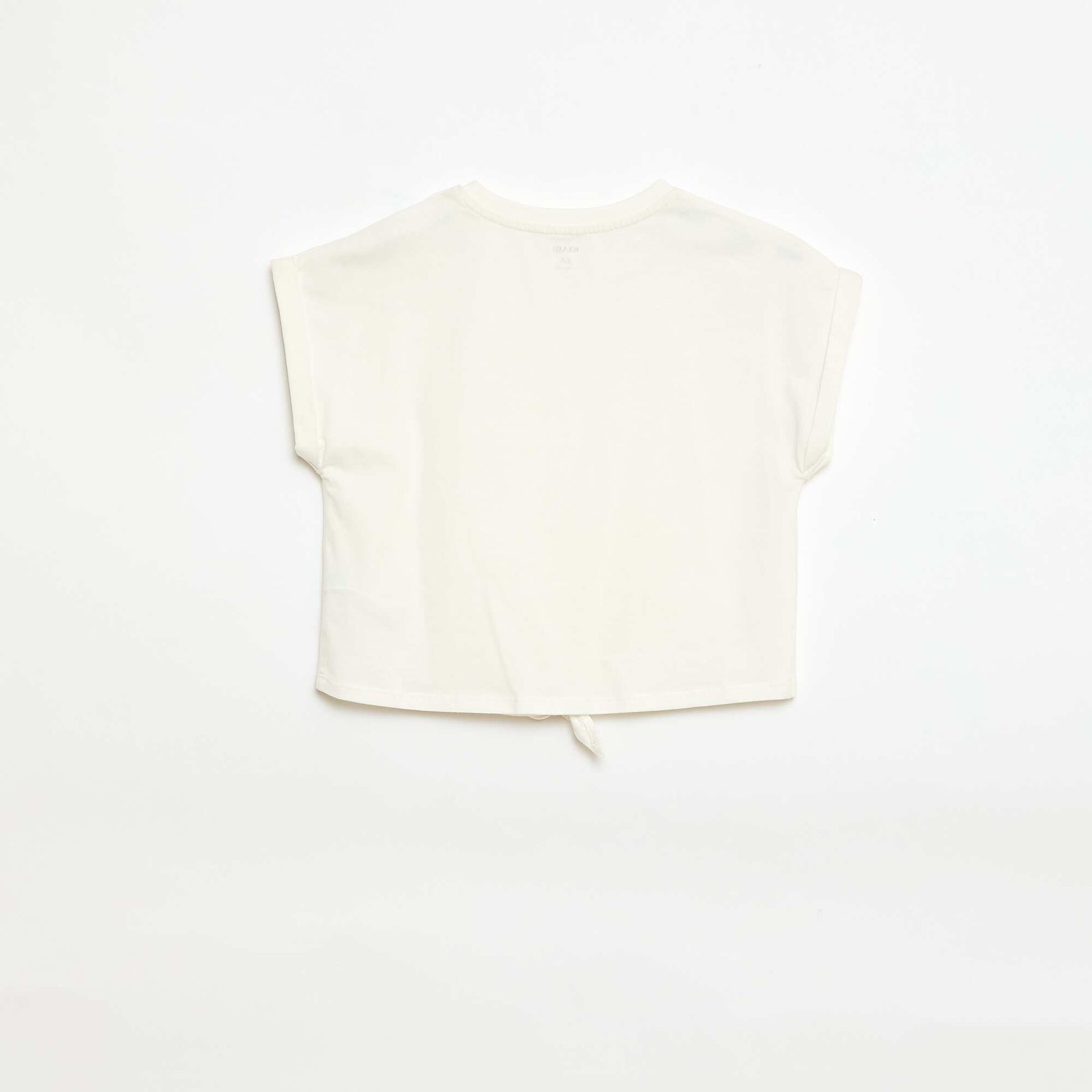 T-shirt with waist tie WHITE