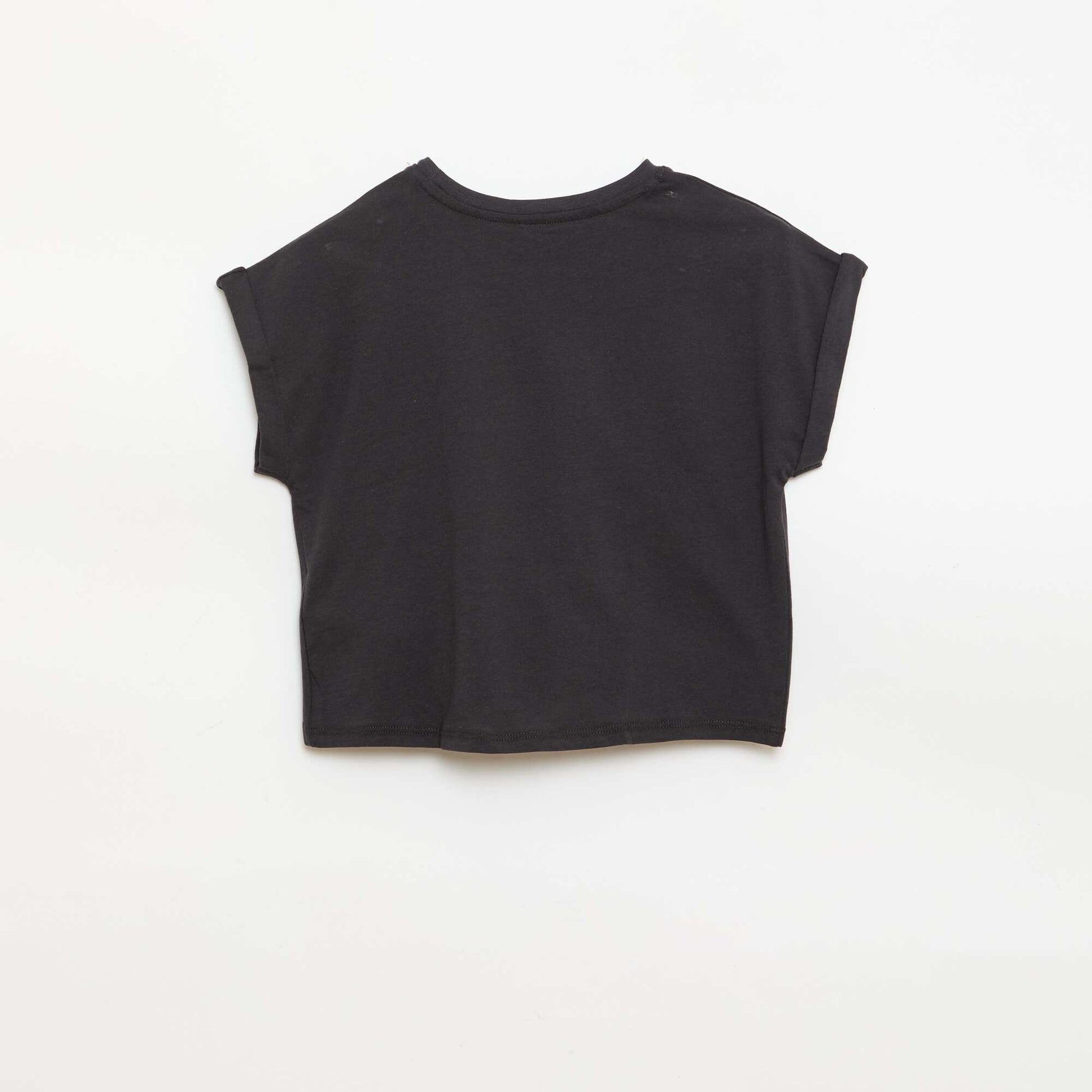 T-shirt with waist tie BLACK