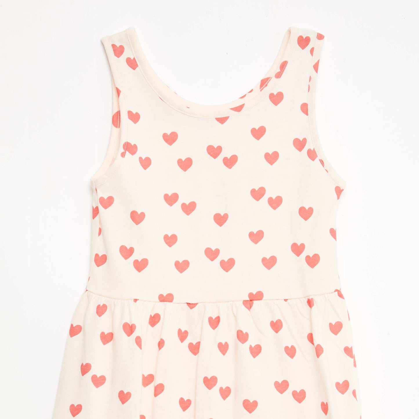All-Over Cotton Knit Dress with Thin Straps RED