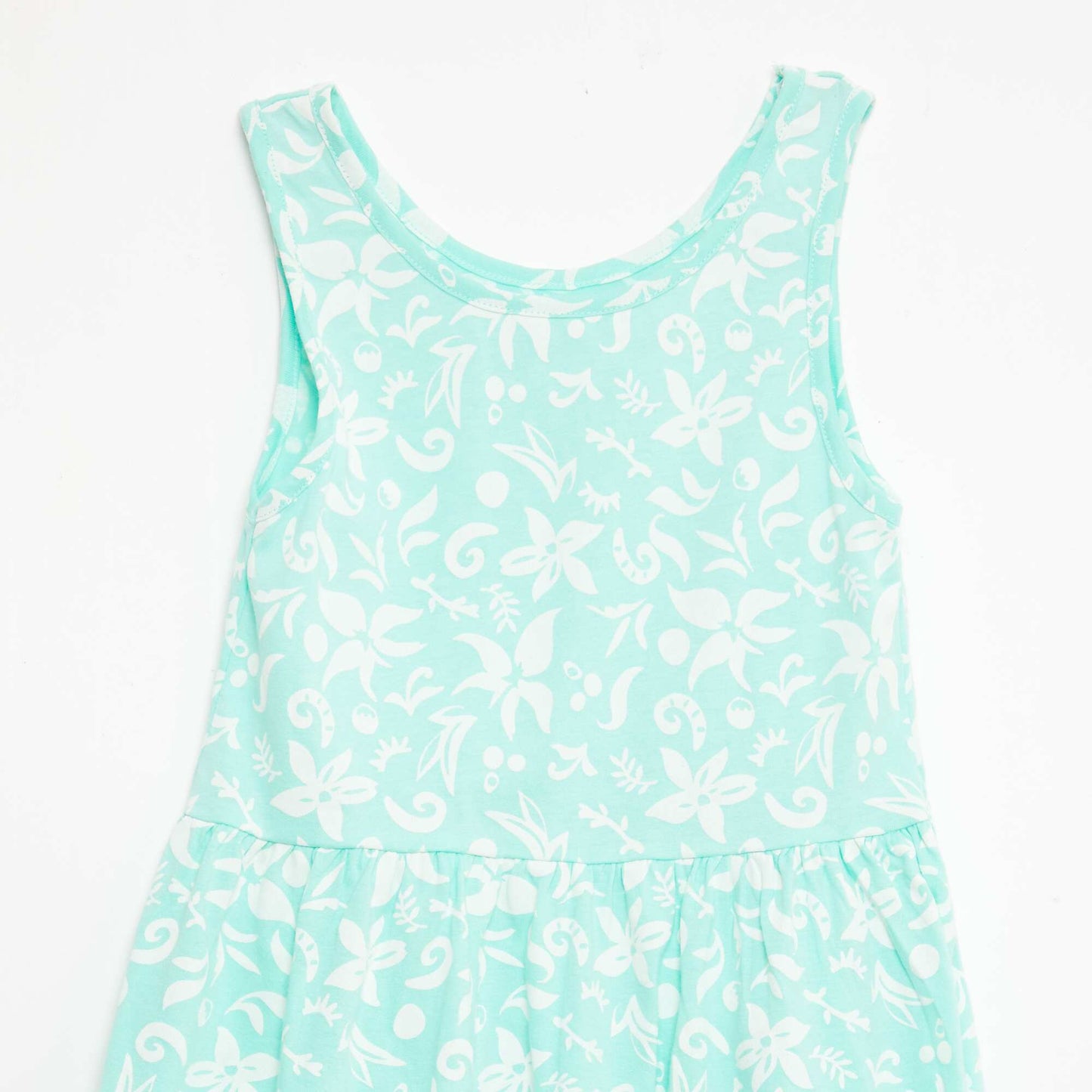 All-Over Cotton Knit Dress with Thin Straps GREEN