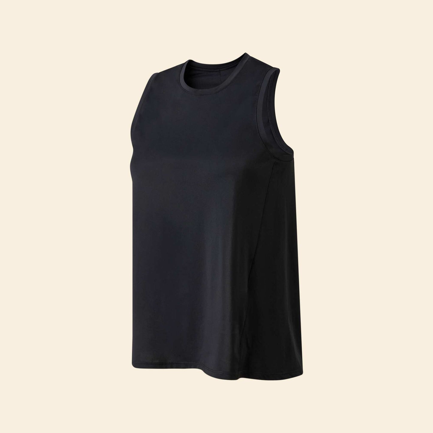 Flowy T-shirt with Back Slit BLACK
