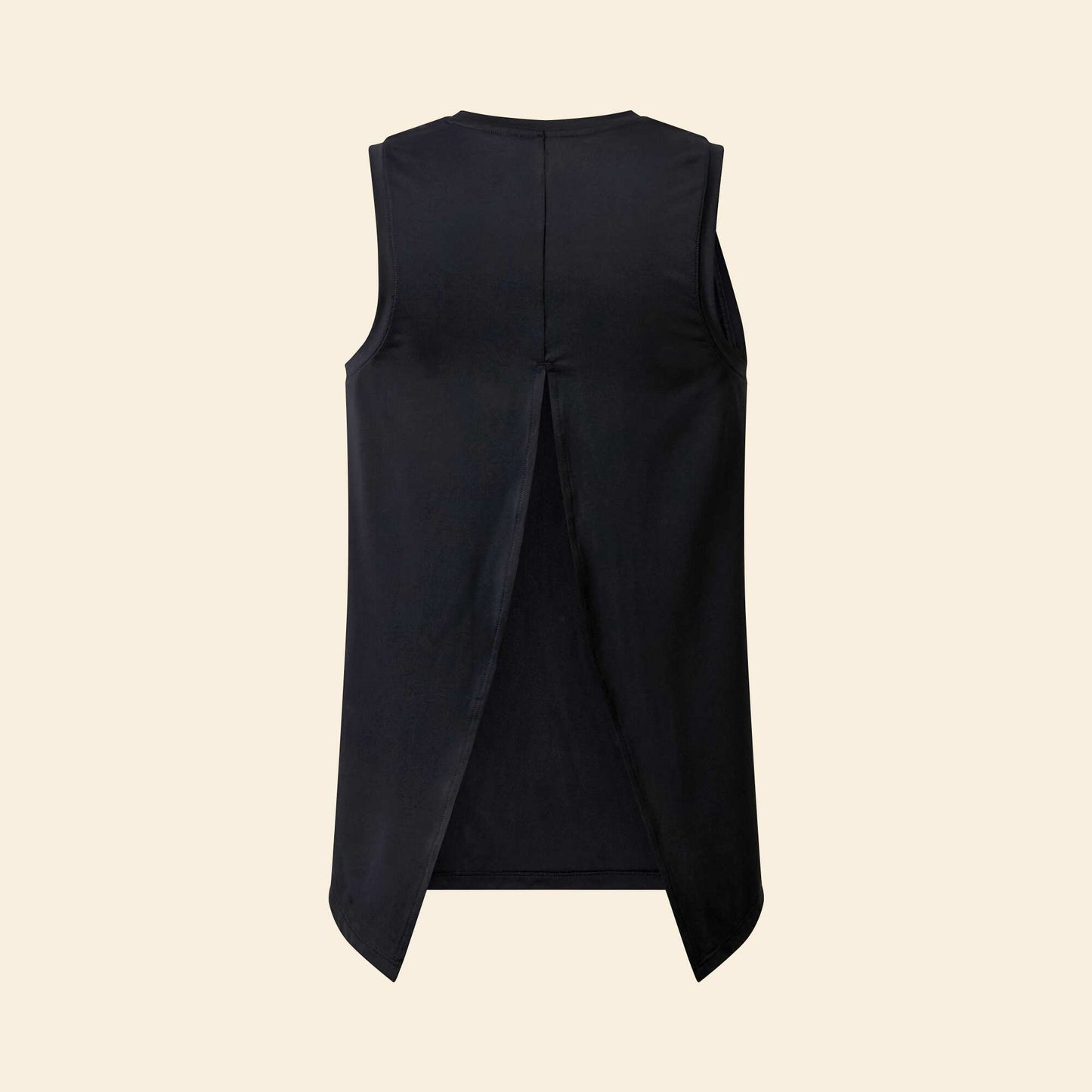 Flowy T-shirt with Back Slit BLACK