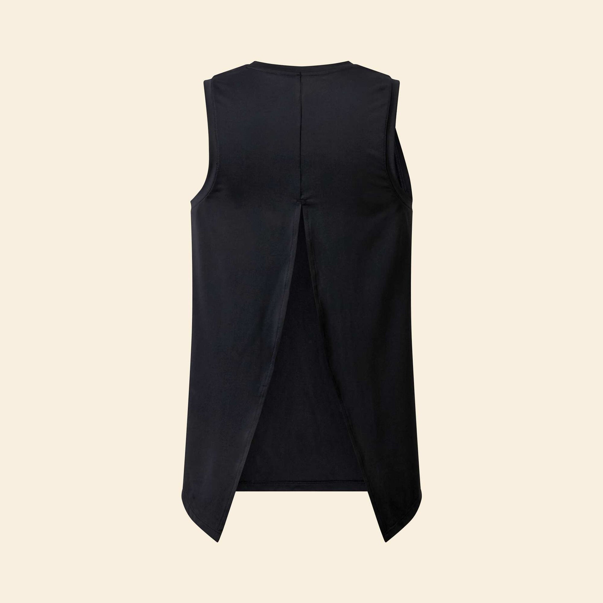 Flowy T-shirt with Back Slit BLACK