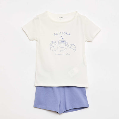 T-shirt & Shorts Pyjama Set - 2 pieces WHITE
