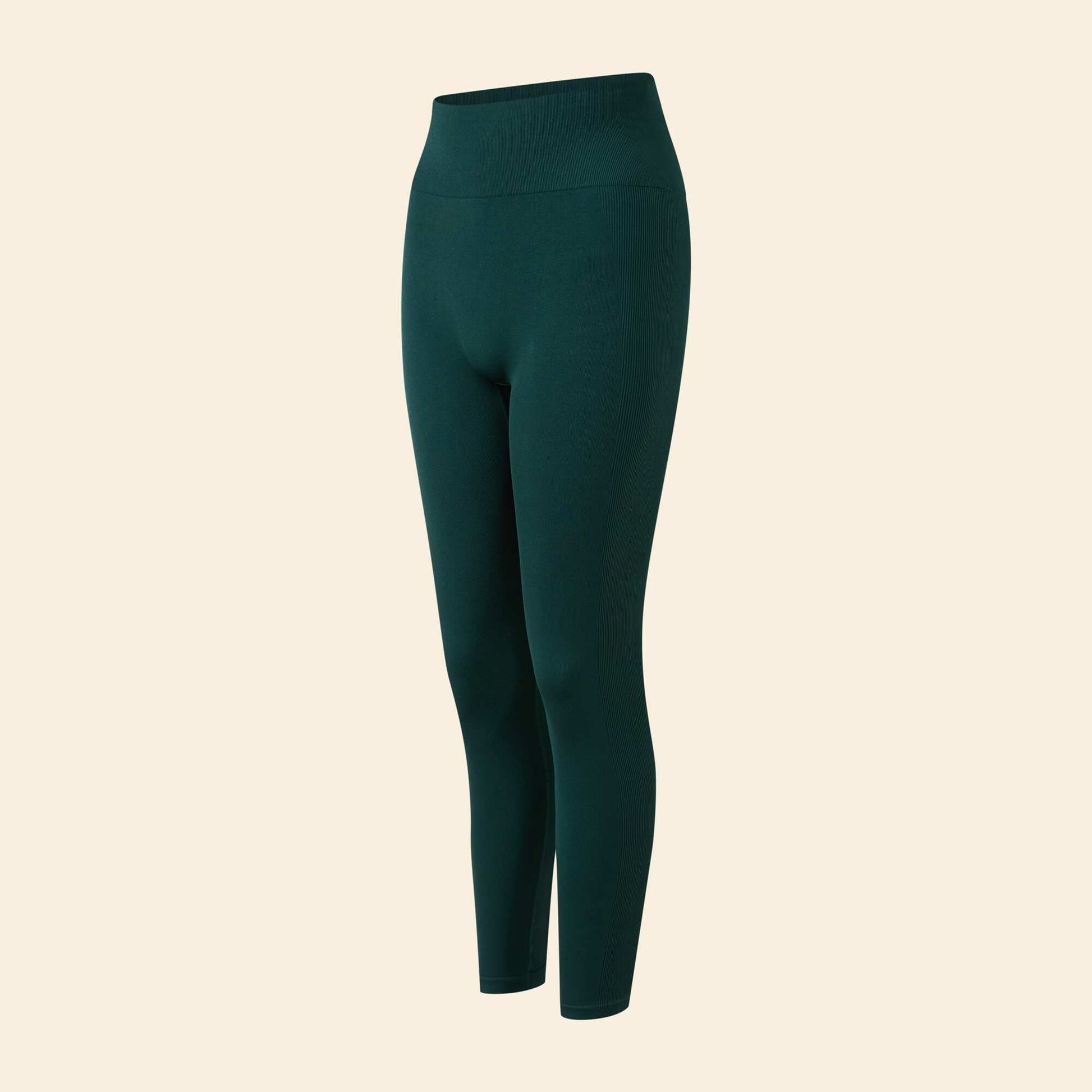Seamless Ribbed Sports Leggings GREEN