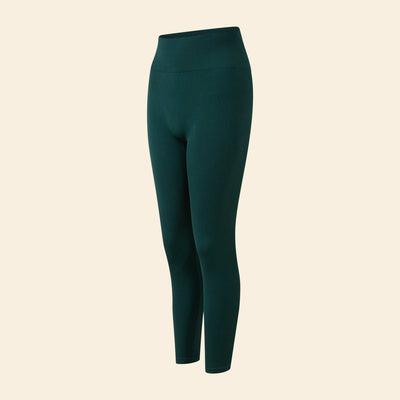 Seamless Ribbed Sports Leggings GREEN