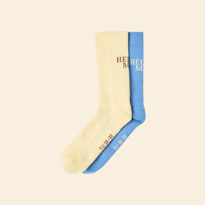 Pack of 2 pairs of high sports socks YELLOW